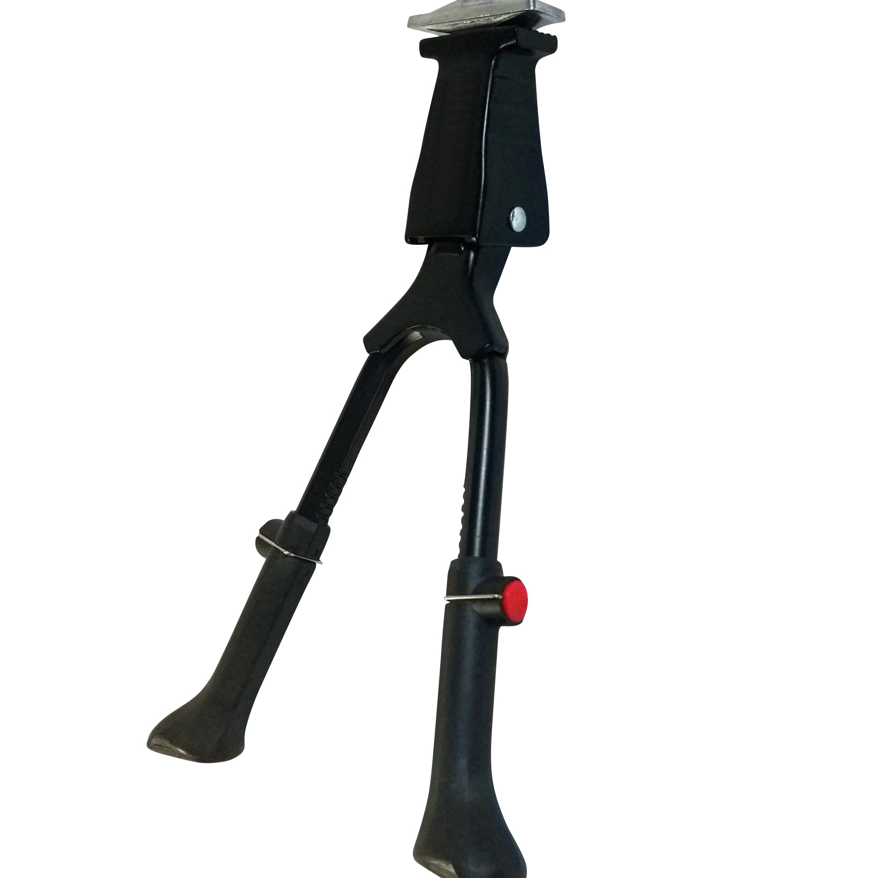 Fahrradständer Zweibeinständer - höhenverstellbar 26-28 Zoll - Doppelständer Fahrrad Alu - universell MTB Citybike eBike Hollandrad Trekkingbike - Montage Mitte - inkl. Lenkungsdämpfer Ø28,6-31,8mm