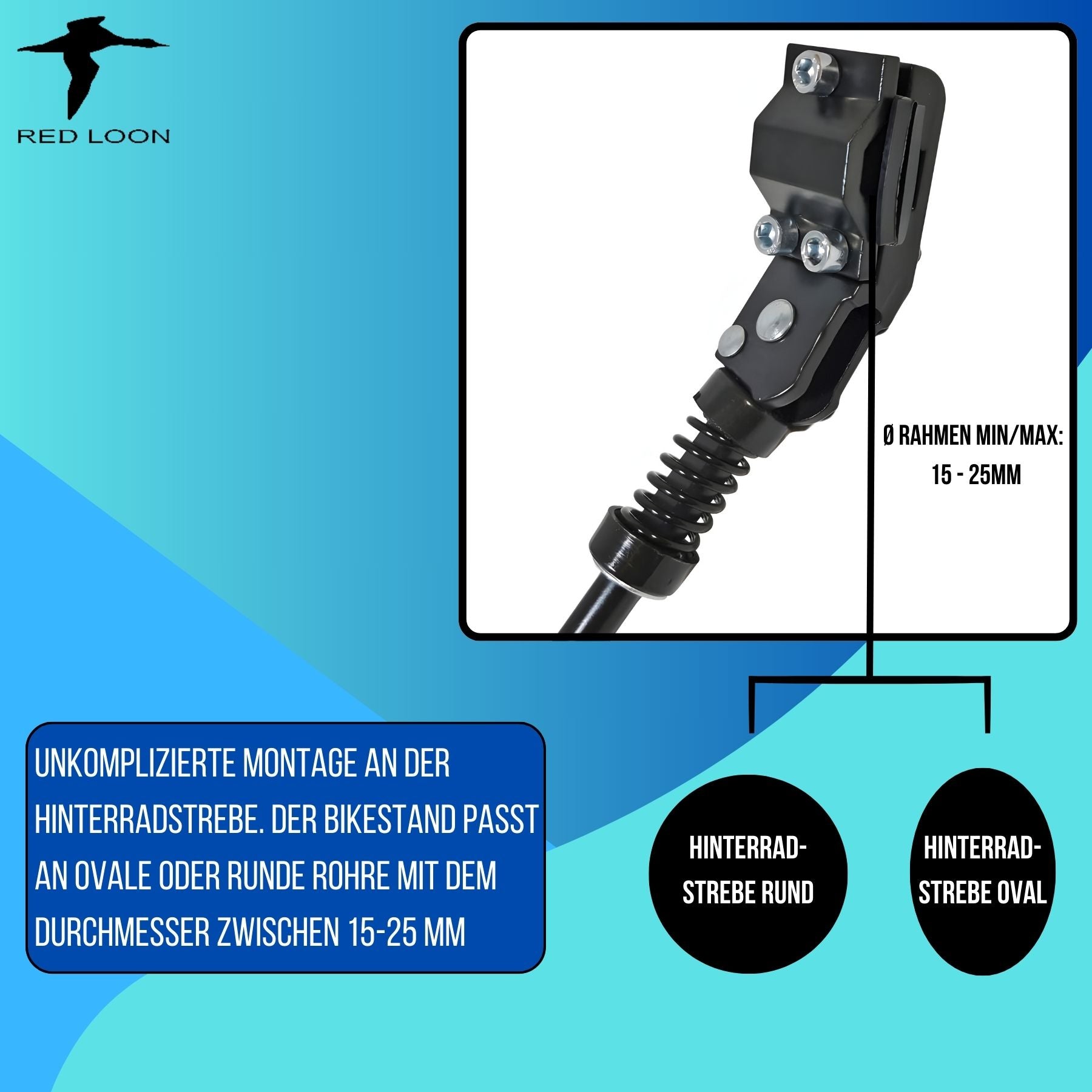 Red Loon Aluminium Seitenständer 24-28" verstellbar Hinterbauständer Fahrradständer