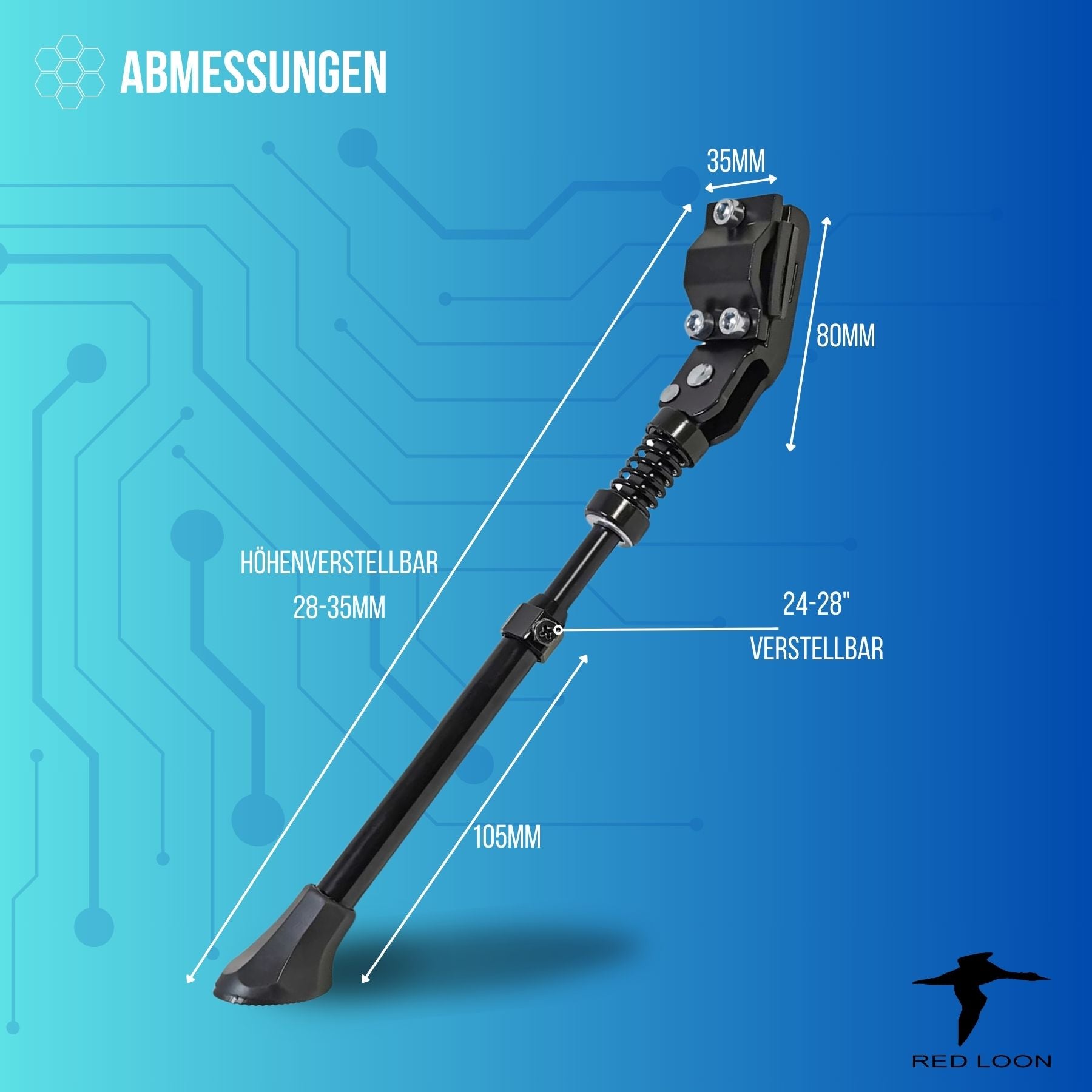 Red Loon Aluminium Seitenständer 24-28" verstellbar Hinterbauständer Fahrradständer