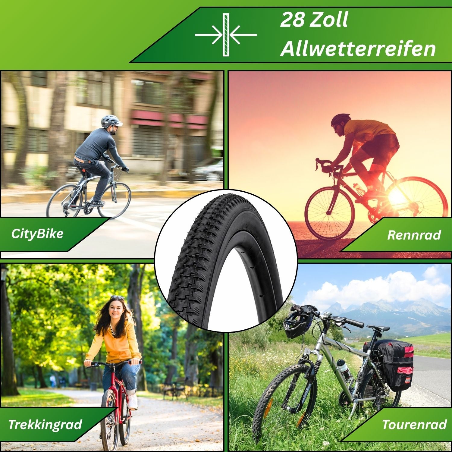 28 Zoll Fahrradreifen 28x1.50 (40-635) Kenda K141 Fahrradmantel Allwetterreifen Reifen Fahrrad  28x1.50 (40-635) Drahtreifen für Citybikes, Trekkingbikes, Rennrädern und Tourenrädern
