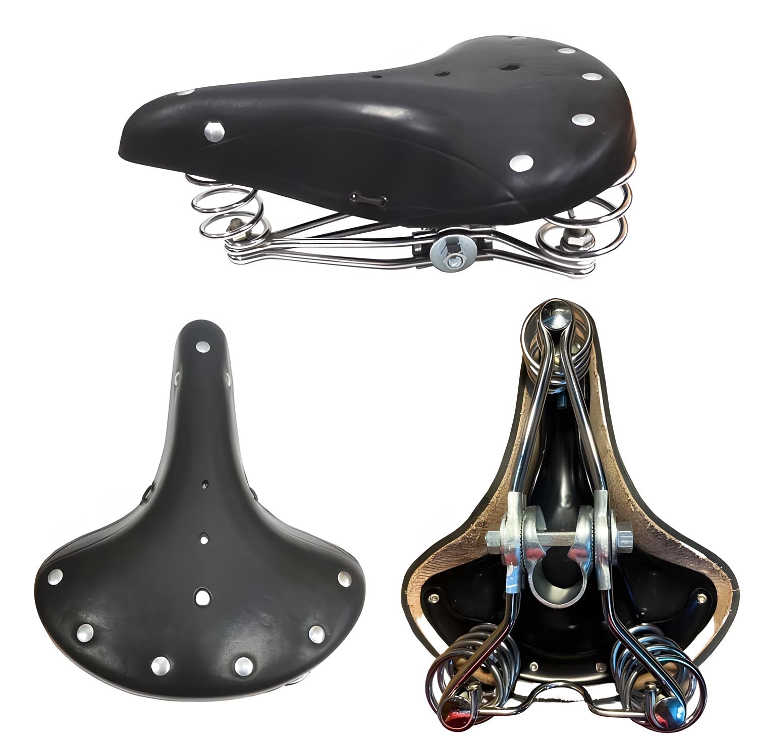 Fahrradsattel BGB-902 Ledersattel Retro Sattel Fahrradsitz Hollandrad gefedert