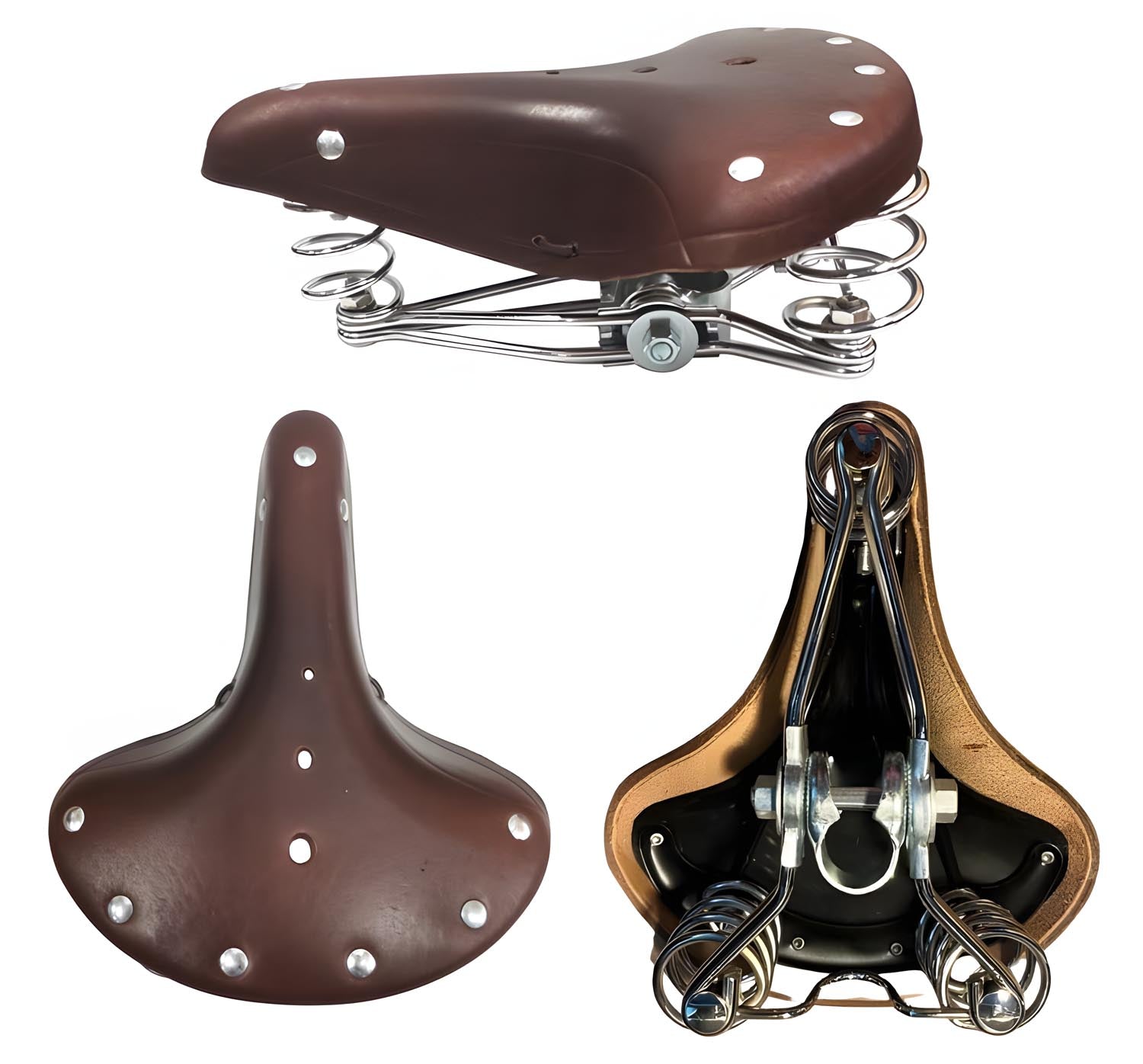 Fahrradsattel BGB-902 Ledersattel Retro Sattel Fahrradsitz Hollandrad gefedert