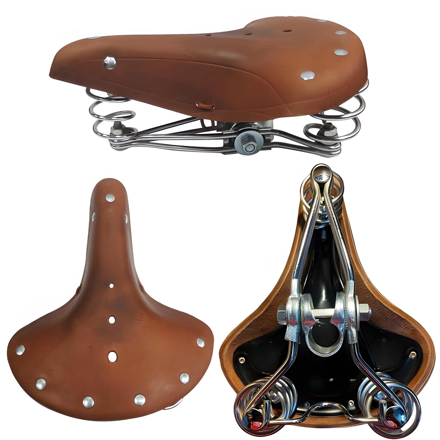 Fahrradsattel BGB-902 Ledersattel Retro Sattel Fahrradsitz Hollandrad gefedert