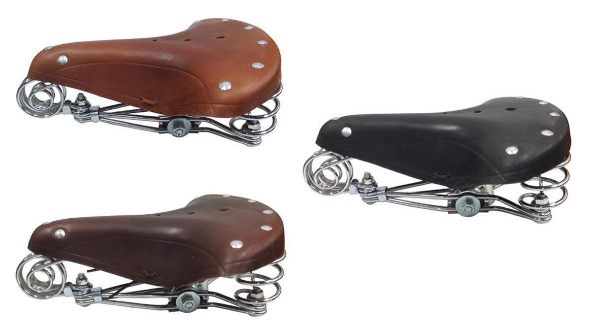 Fahrradsattel BGB-916 Ledersattel Retro Sattel Fahrradsitz Hollandrad gefedert