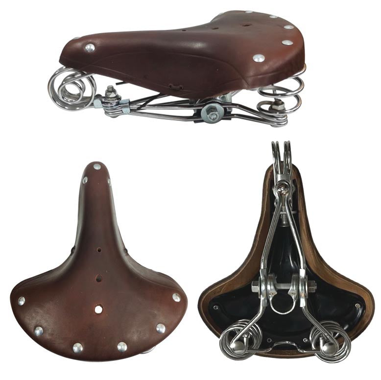 Fahrradsattel BGB-916 Ledersattel Retro Sattel Fahrradsitz Hollandrad gefedert