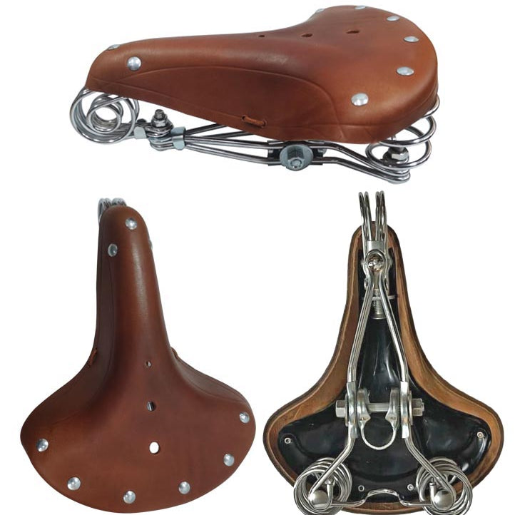 Fahrradsattel BGB-916 Ledersattel Retro Sattel Fahrradsitz Hollandrad gefedert