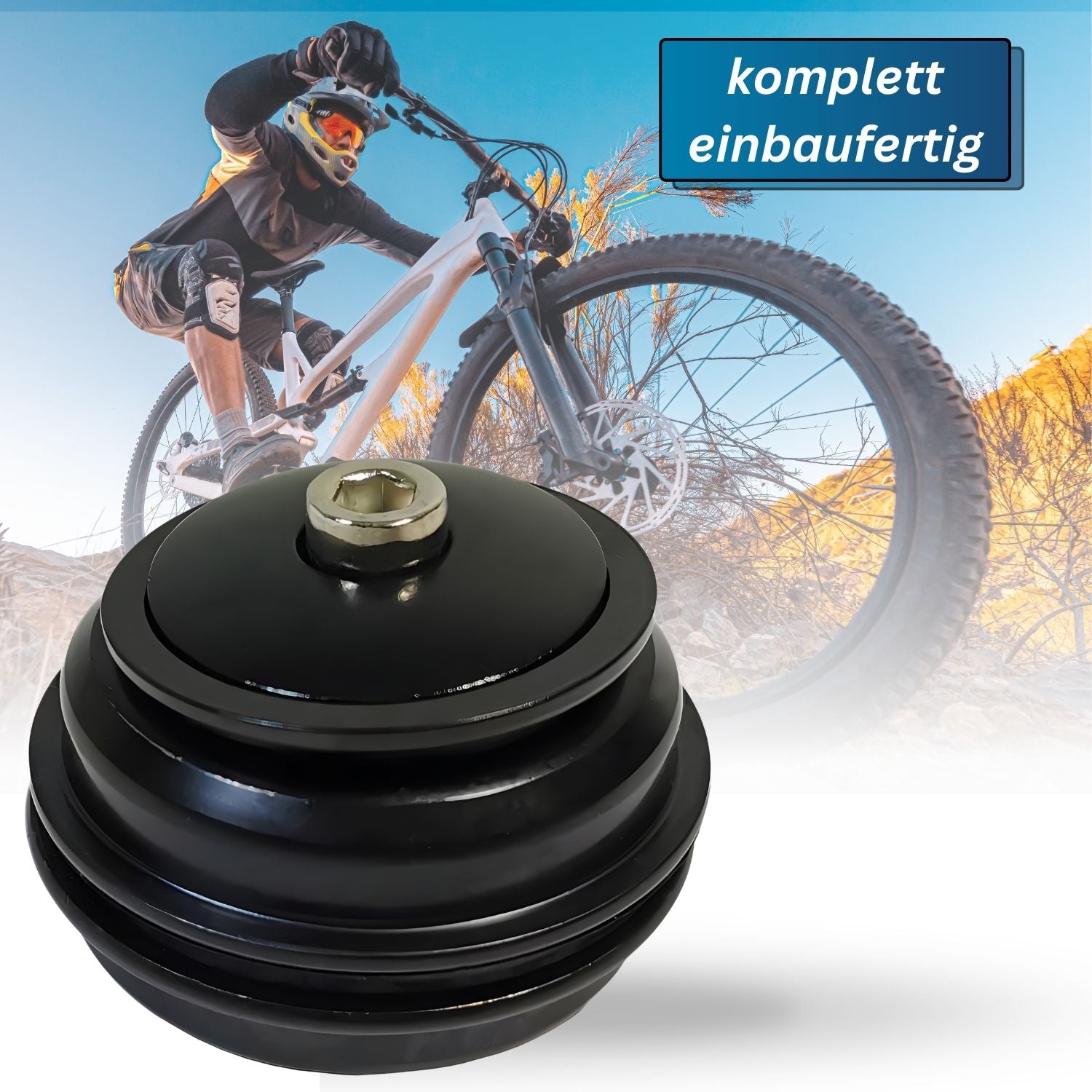 Fahrrad Steuersatz 1 1/8 MTB - Red Loon - Ahead Kugelring semi integriert - Aluminium Lenkkopflager Low Stack - Fahrrad Headset Lenklager Steuerkopf Lager - für Mountainbikes Rennrad Citybikes usw