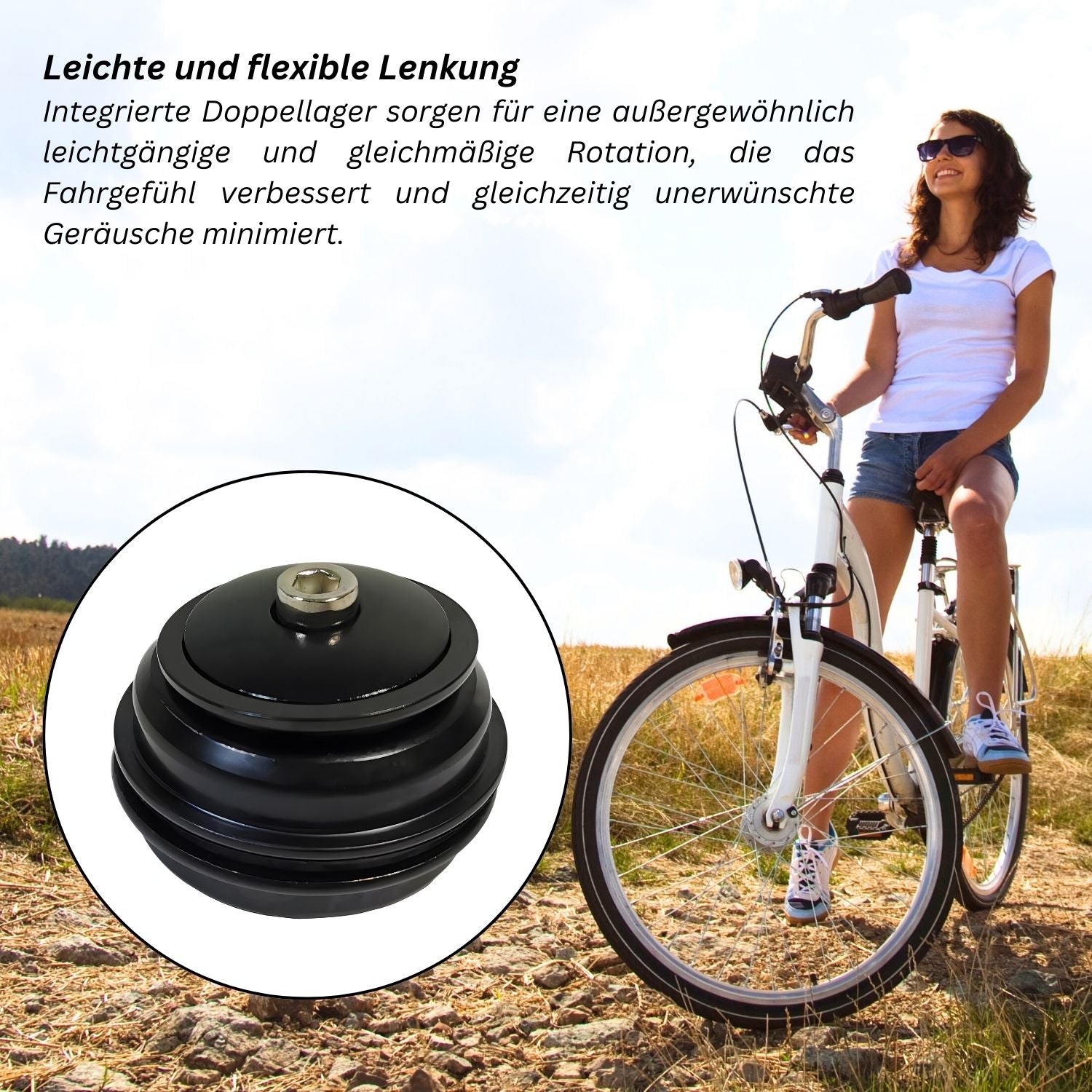 Fahrrad Steuersatz 1 1/8 MTB - Red Loon - Ahead Kugelring semi integriert - Aluminium Lenkkopflager Low Stack - Fahrrad Headset Lenklager Steuerkopf Lager - für Mountainbikes Rennrad Citybikes usw