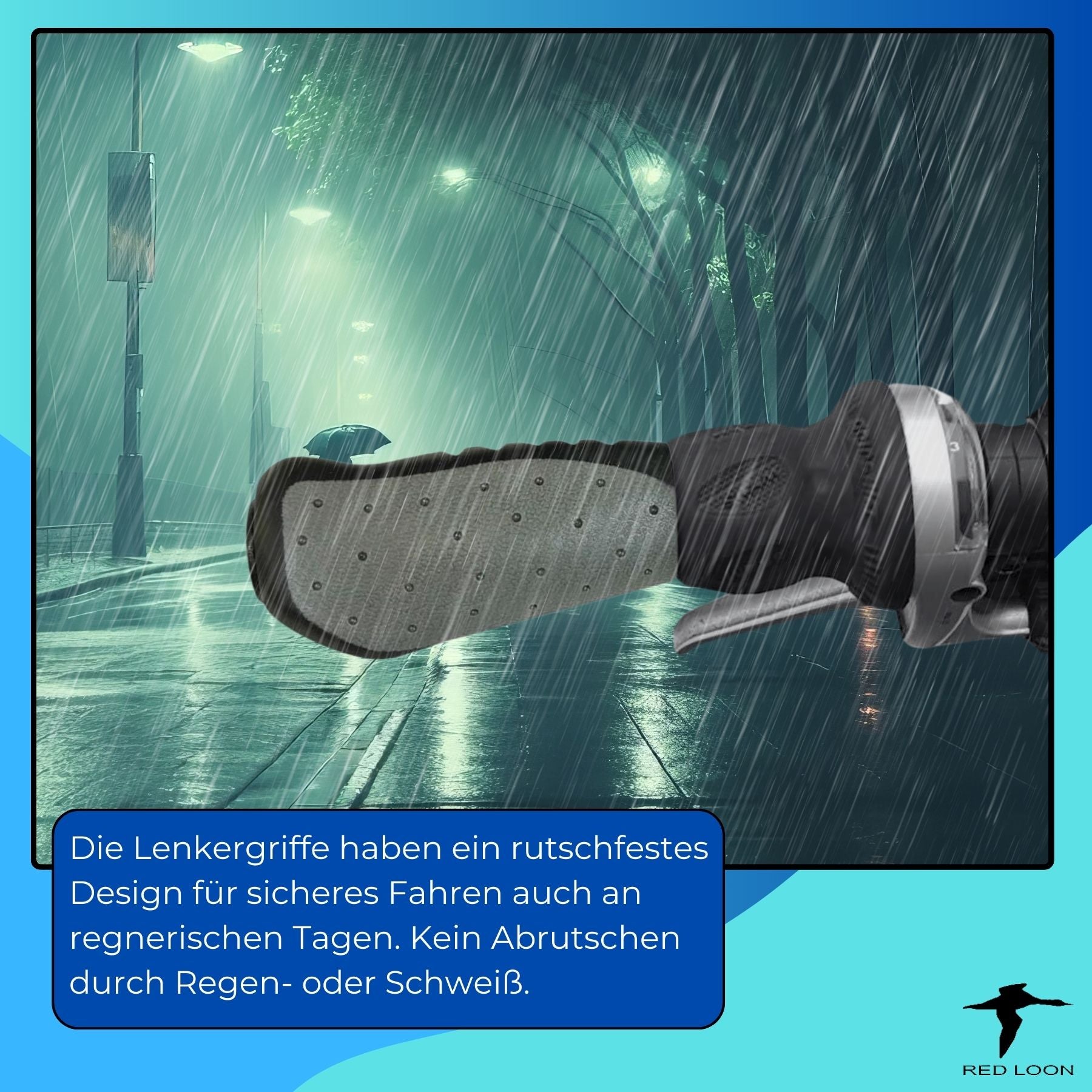Lenkergriffe Fahrradgriffe ergonomisch Fahrradlenker - Red Loon - 1 Paar - Griffe lang/kurz für Drehgriffschaltung - universal Fahrradlenker Griffe für 22mm Lenker - MTB Roadbike Citybike