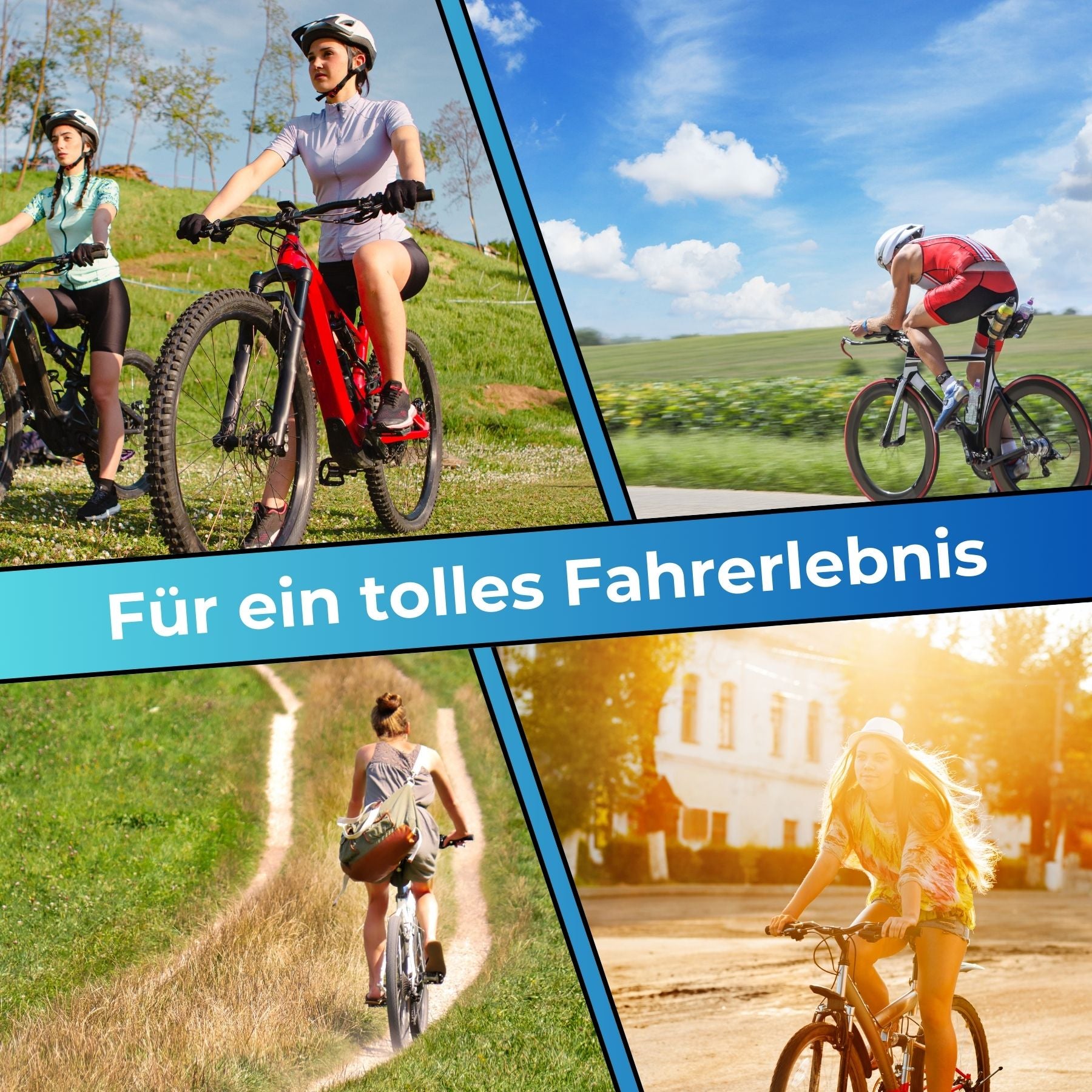 Lenkergriffe Fahrradgriffe ergonomisch Fahrradlenker - Red Loon - 1 Paar - Griffe lang/kurz für Drehgriffschaltung - universal Fahrradlenker Griffe für 22mm Lenker - MTB Roadbike Citybike