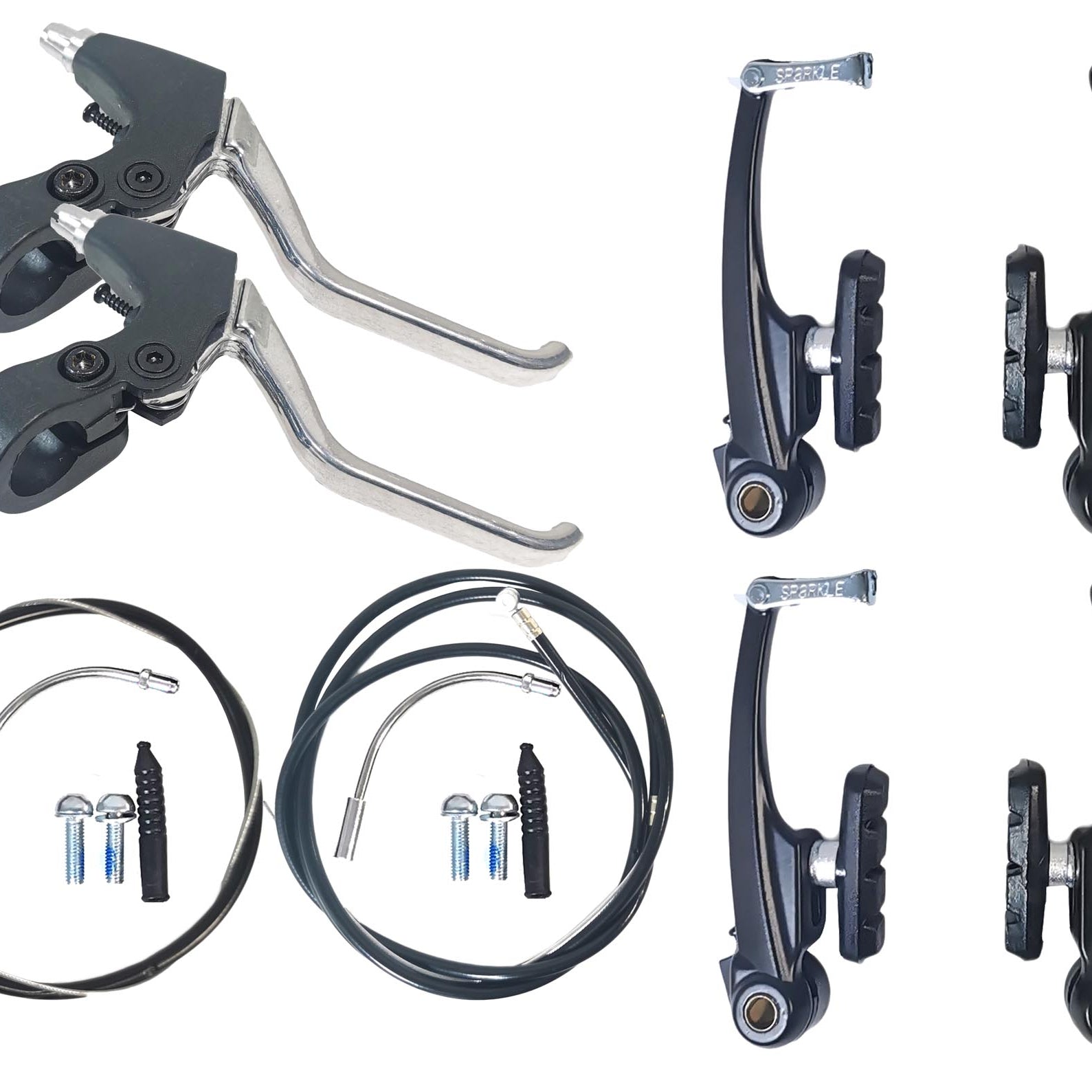 Cantilever Bremsenset vorne + hinten V-Brake Fahrradbremse inkl Züge und Beläge Red Loon