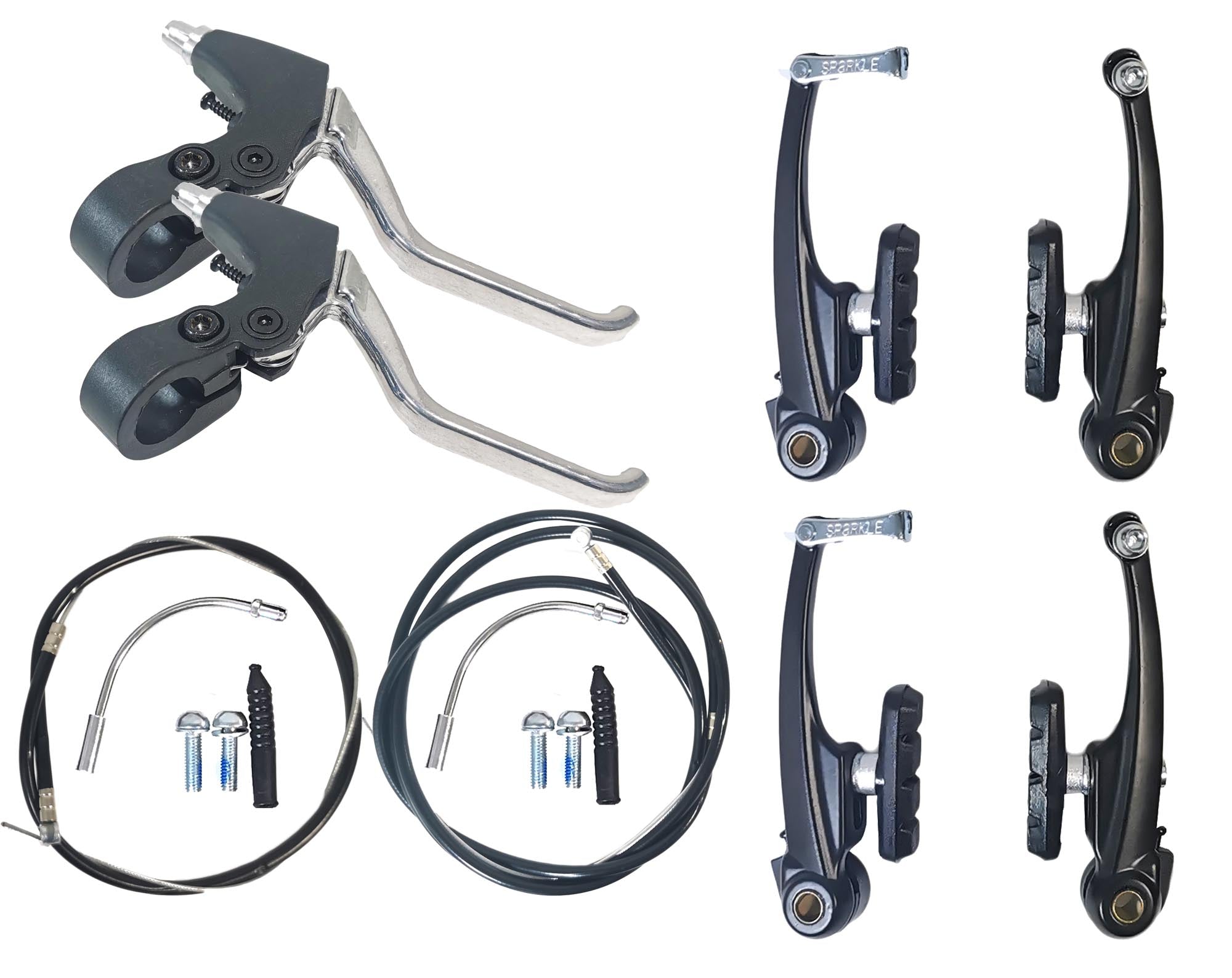 Cantilever Bremsenset vorne + hinten V-Brake Fahrradbremse inkl Züge und Beläge Red Loon