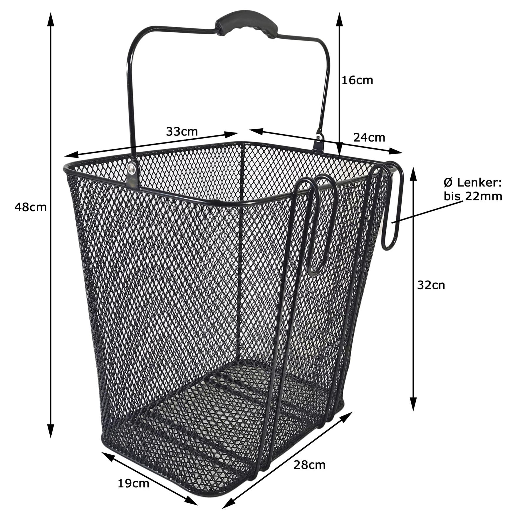 Fahrradkorb Gepäckträger Korb Seiten Hinten Metall Einkaufskorb 22 Ltr Red Loon