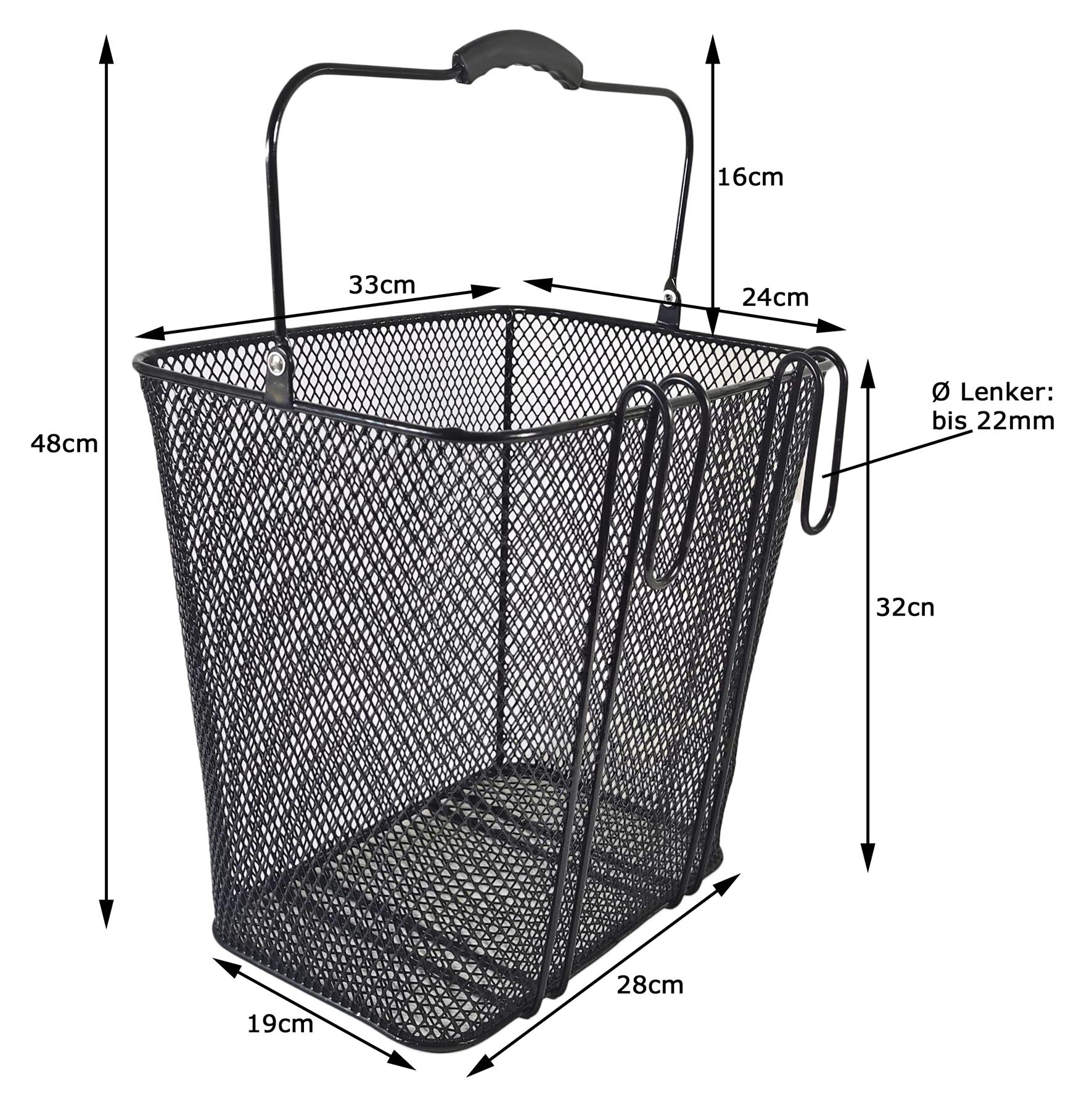 Fahrradkorb Gepäckträger Korb Seiten Hinten Metall Einkaufskorb 22 Ltr Red Loon