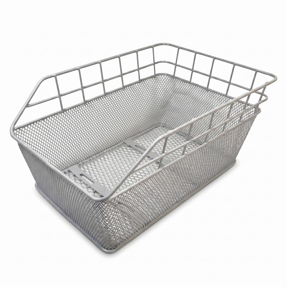 Fahrradkorb Schultaschenkorb silber Einkaufskorb Gepäckträgerkorb 45x29,5x21 cm
