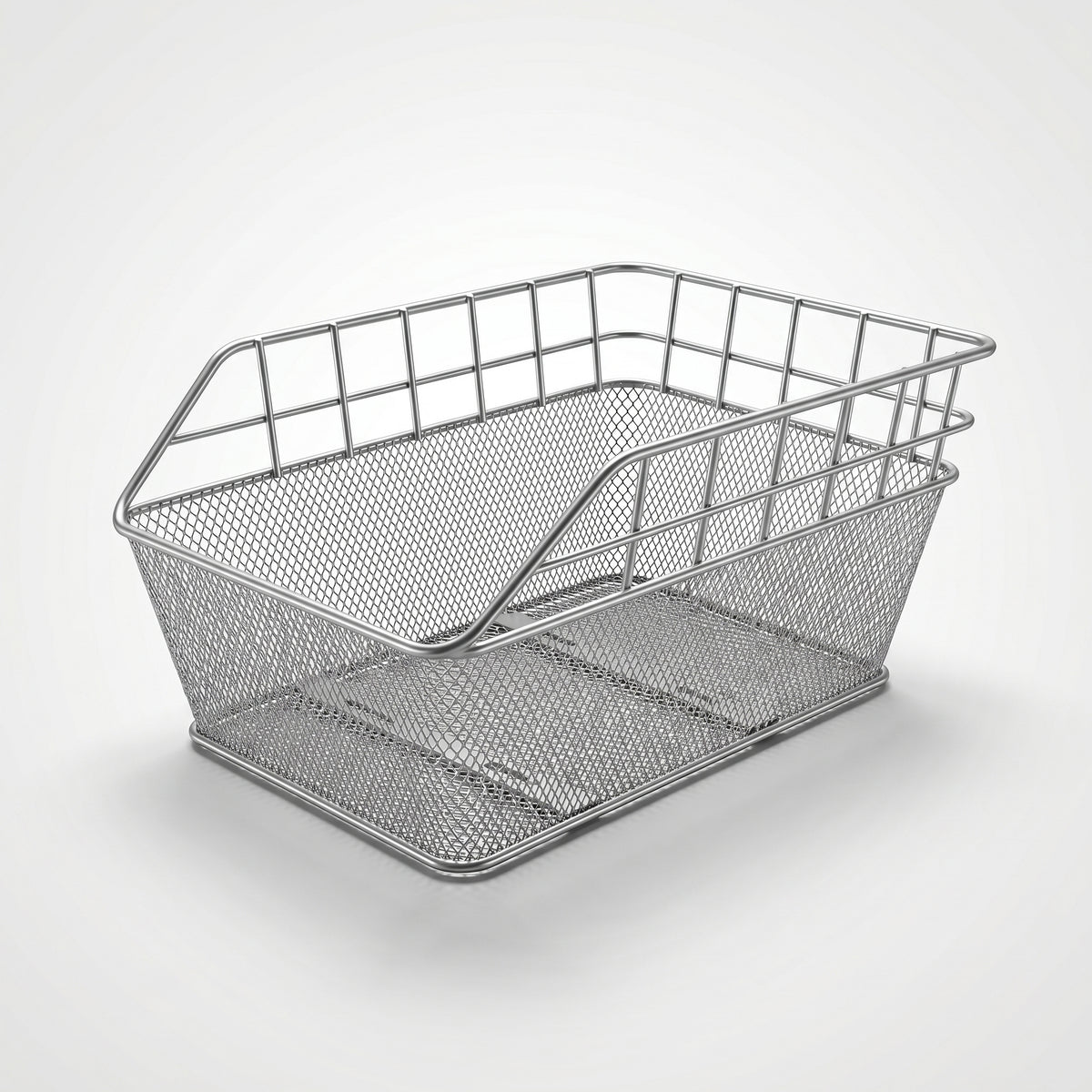 Fahrradkorb Schultaschenkorb silber Einkaufskorb Gepäckträgerkorb 45x29,5x21 cm