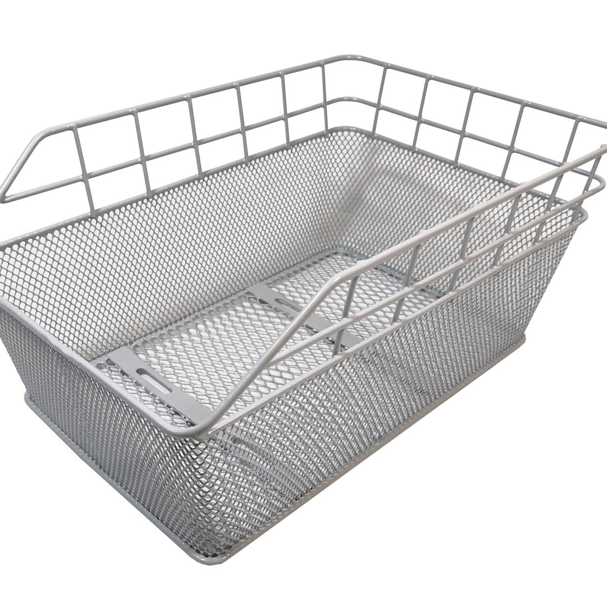 Fahrradkorb Schultaschenkorb silber Einkaufskorb Gepäckträgerkorb 45x29,5x21 cm