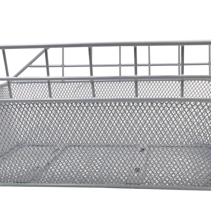 Fahrradkorb Schultaschenkorb silber Einkaufskorb Gepäckträgerkorb 45x29,5x21 cm