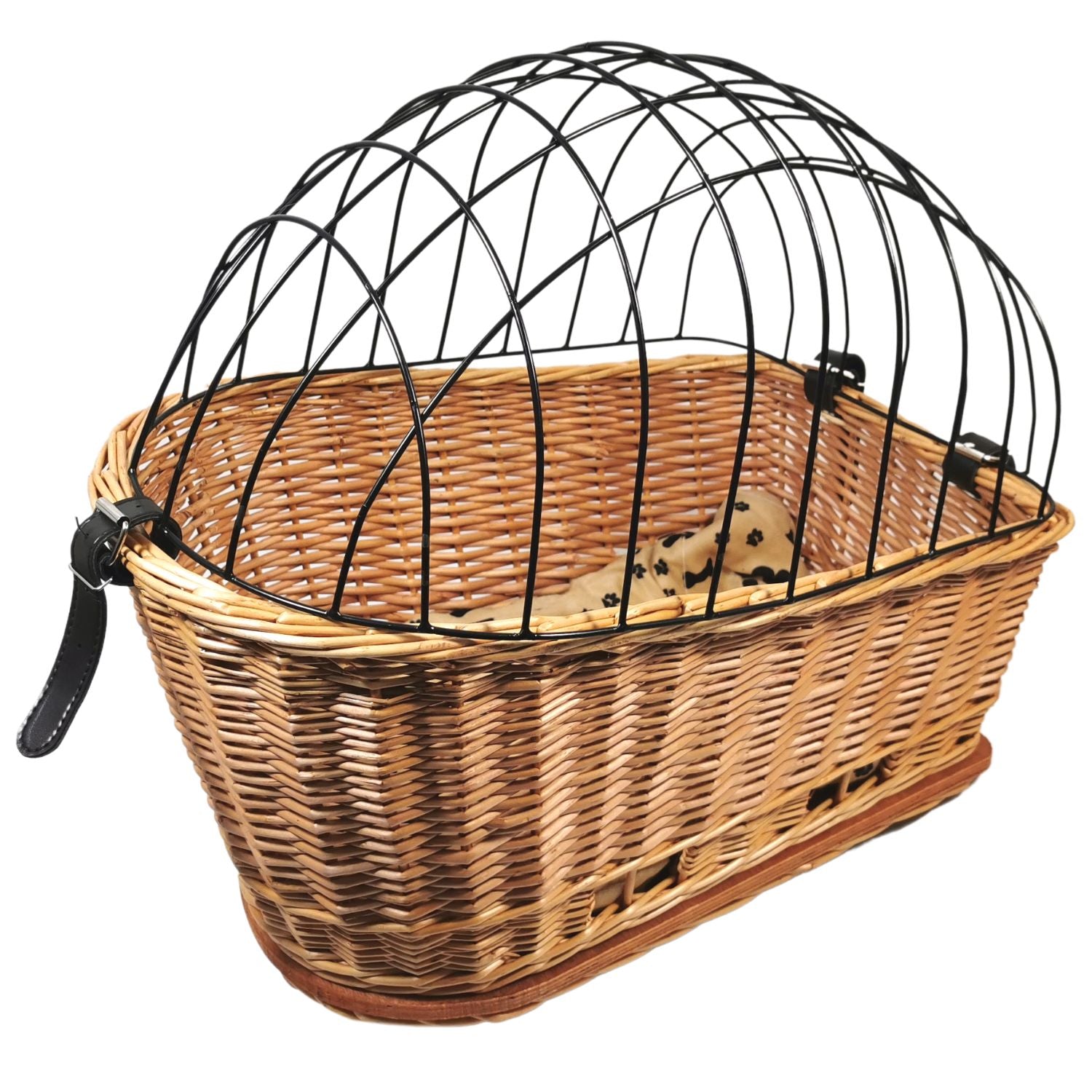 Red Loon Fahrradkorb Weidenkorb Hundekorb aus Weide mit Gitter für Gepäckträger