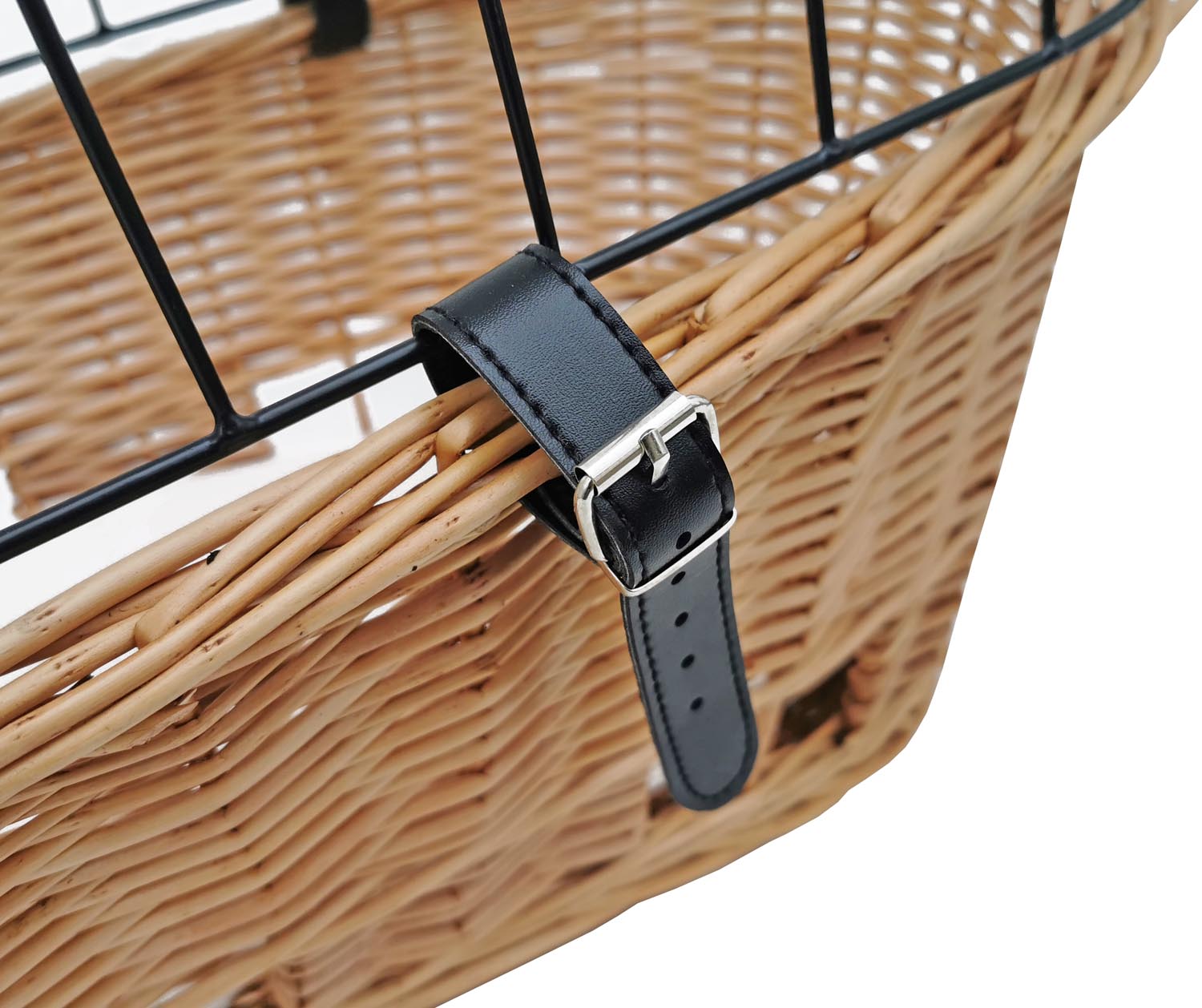 Red Loon Fahrradkorb Weidenkorb Hundekorb aus Weide mit Gitter für Gepäckträger