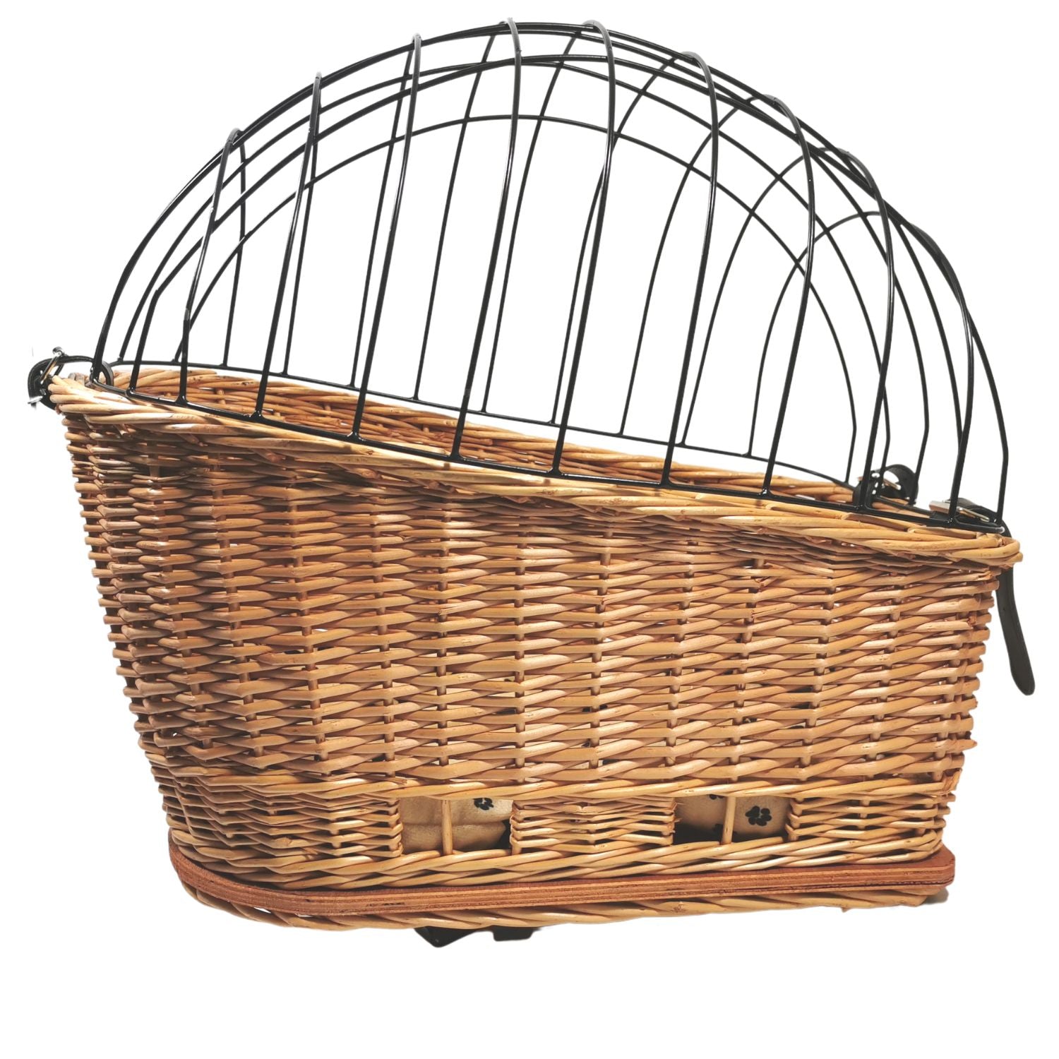 Red Loon Fahrradkorb Weidenkorb Hundekorb aus Weide mit Gitter für Gepäckträger