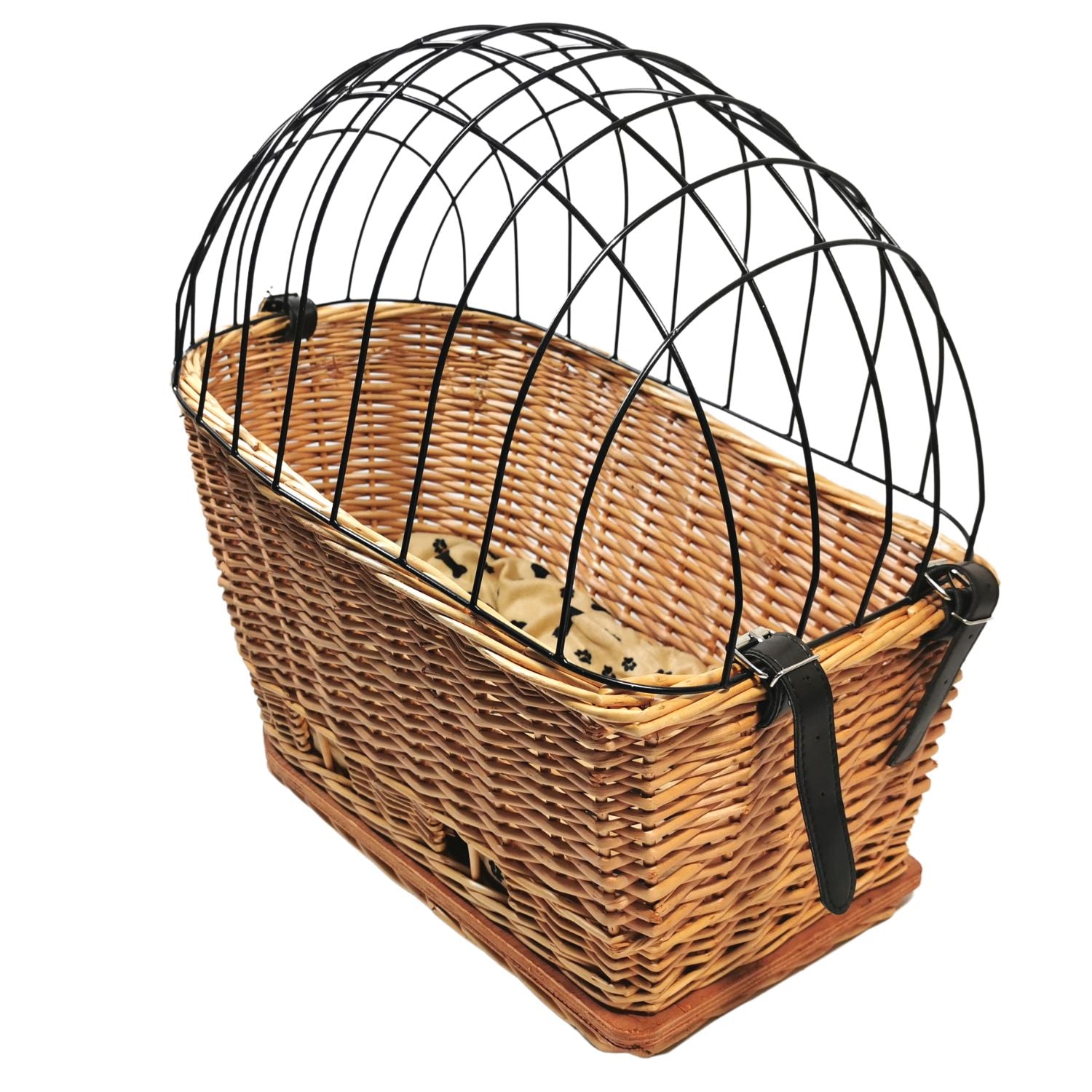 Red Loon Fahrradkorb Weidenkorb Hundekorb aus Weide mit Gitter für Gepäckträger