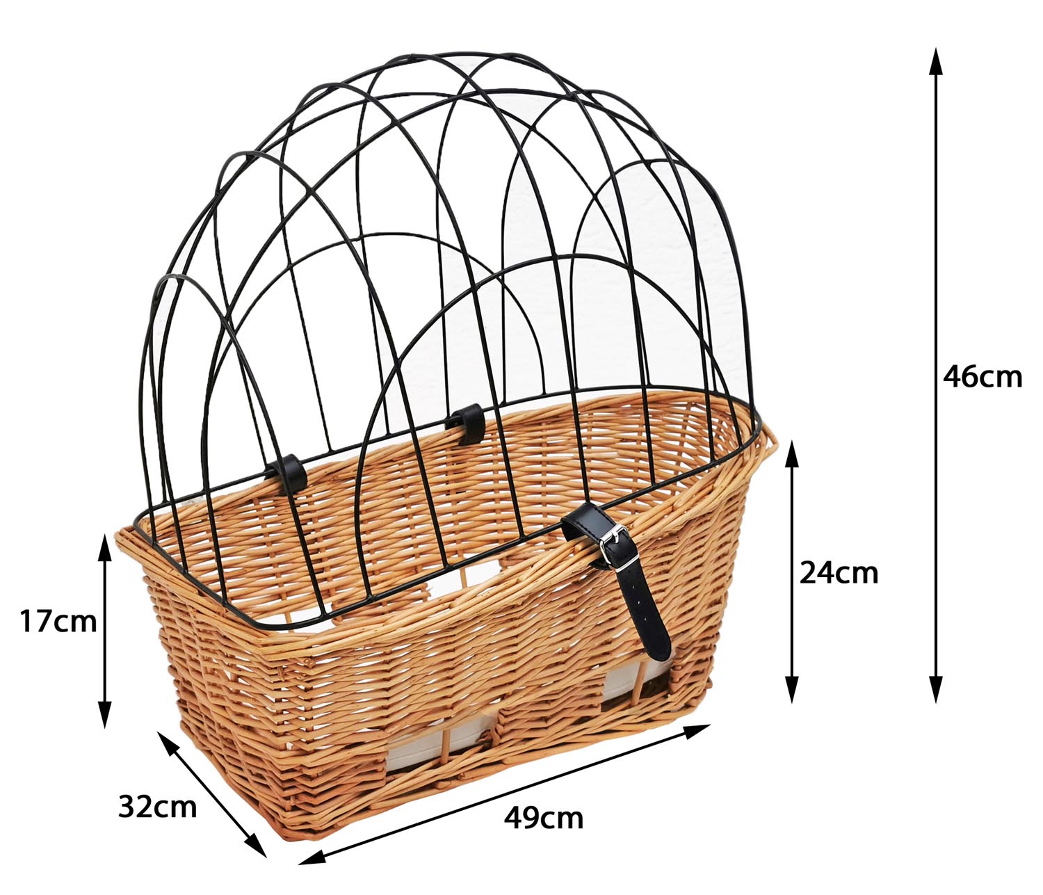 Red Loon Fahrradkorb Weidenkorb Hundekorb aus Weide mit Gitter für Gepäckträger