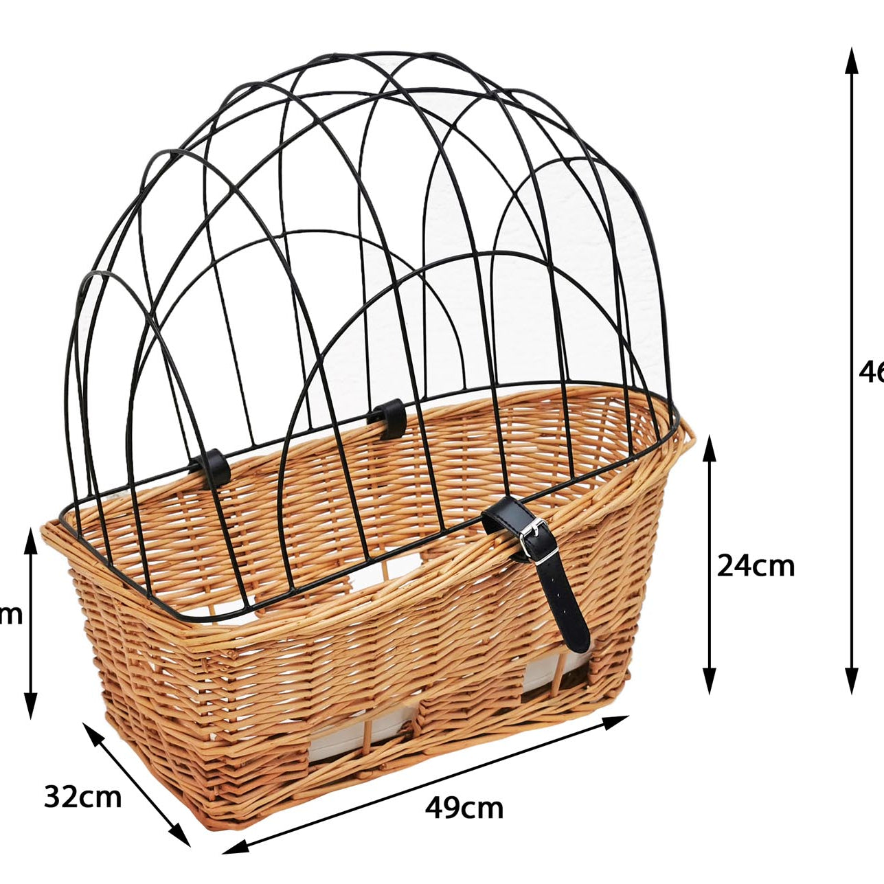 Red Loon Fahrradkorb Weidenkorb Katzenkorb aus Weide mit Gitter für Gepäckträger