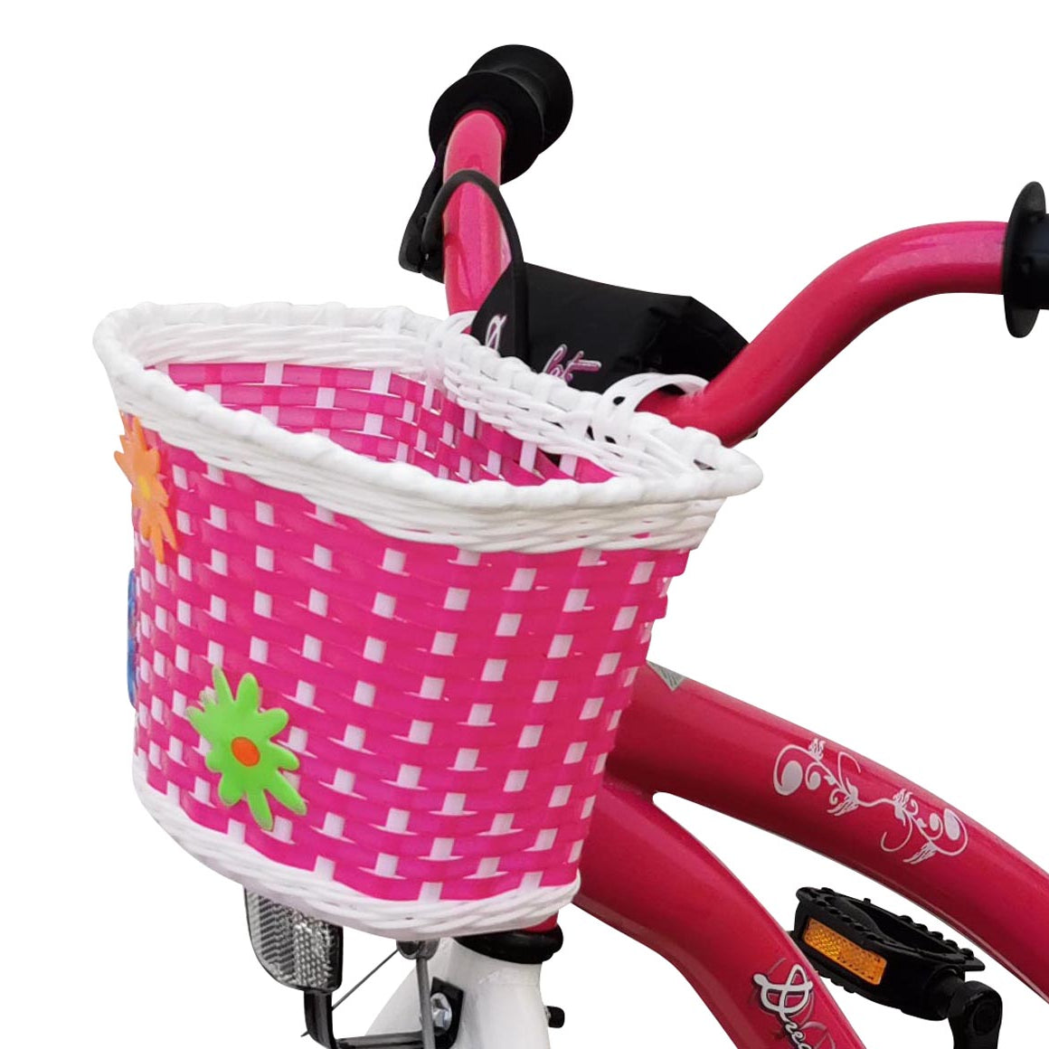 Kinder Fahrradkorb Lenkerkorb mit Blumen Red Loon engmaschig abnehmbar
