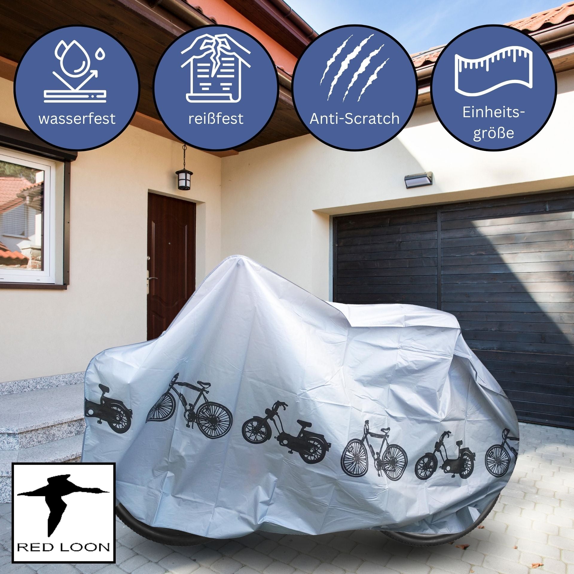 universal Fahrradplane 200x110cm Fahrradabdeckung Schutzhülle Cycle Cover Fahrradhülle