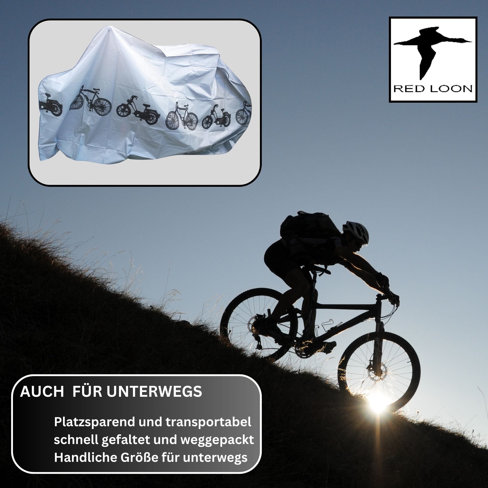 universal Fahrradplane 200x110cm Fahrradabdeckung Schutzhülle Cycle Cover Fahrradhülle