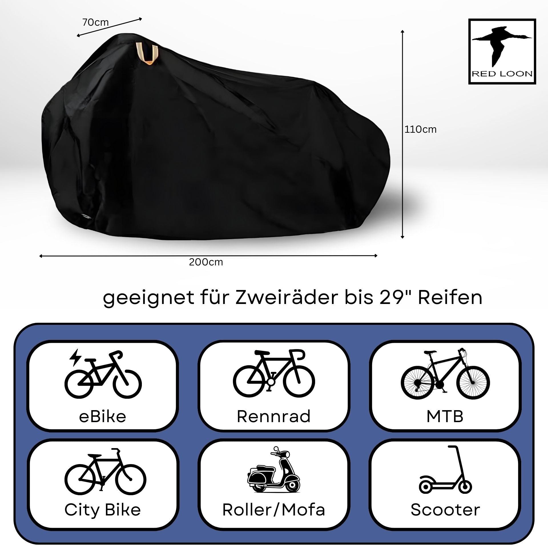 Red Loon universal Fahrradplane Fahrrad Abdeckung Schutzhülle Cycle Cover Fahrradhülle wasserdicht