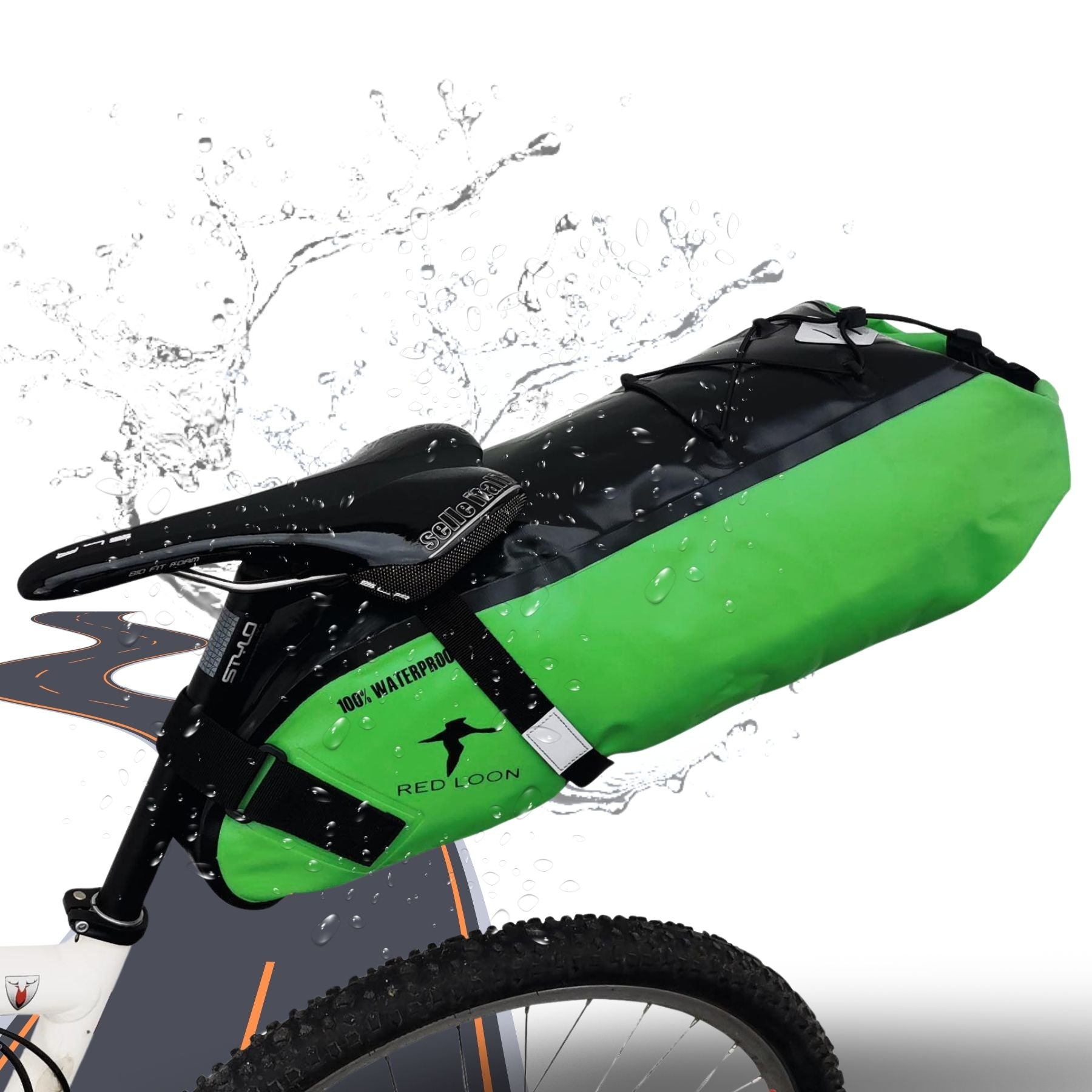 Satteltasche Red Loon Backloader 15Ltr wasserdicht Fahrradtasche Bikepacking Packtasche