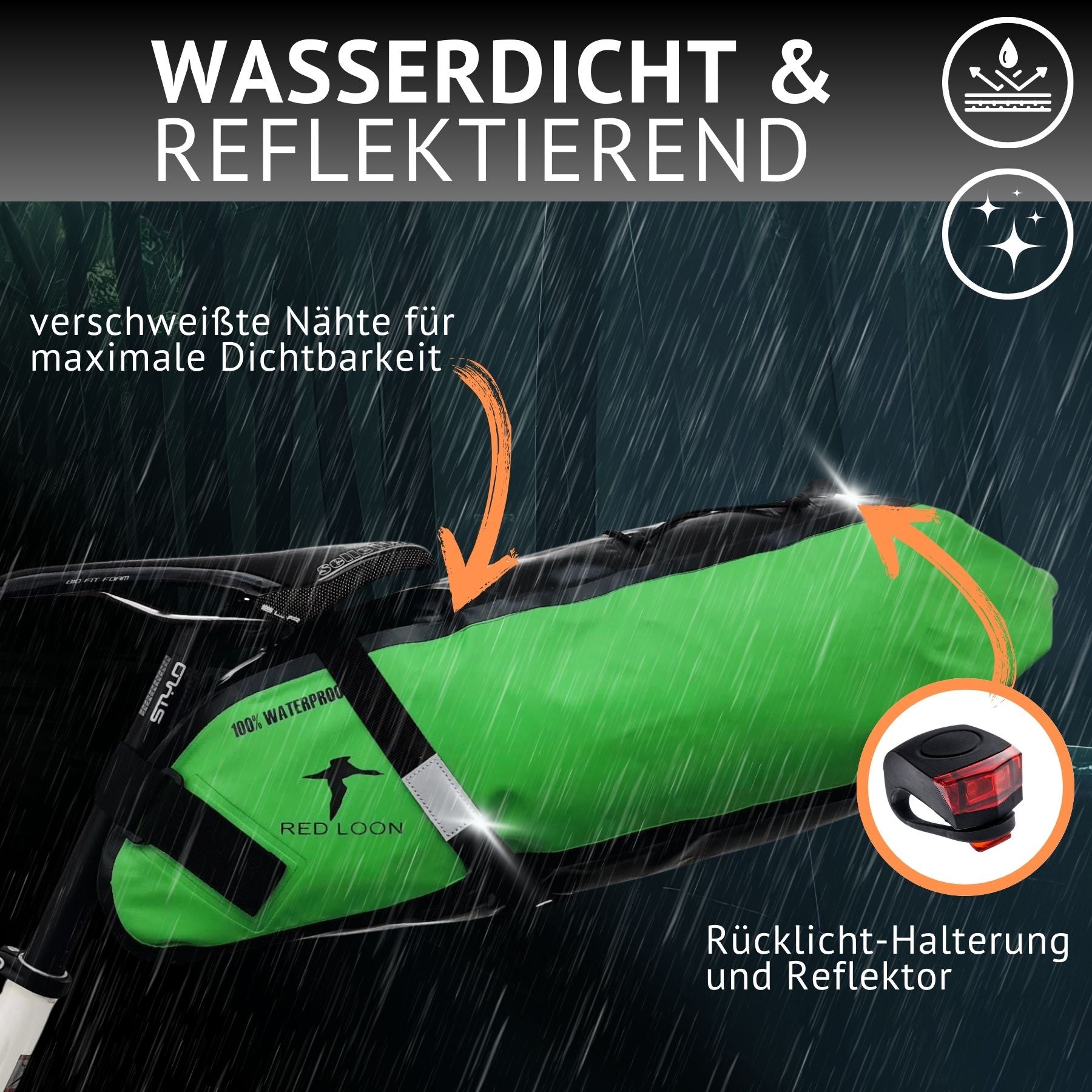 Satteltasche Red Loon Backloader 15Ltr wasserdicht Fahrradtasche Bikepacking Packtasche