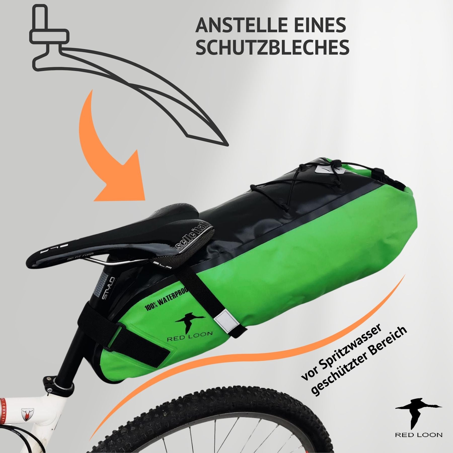 Satteltasche Red Loon Backloader 15Ltr wasserdicht Fahrradtasche Bikepacking Packtasche