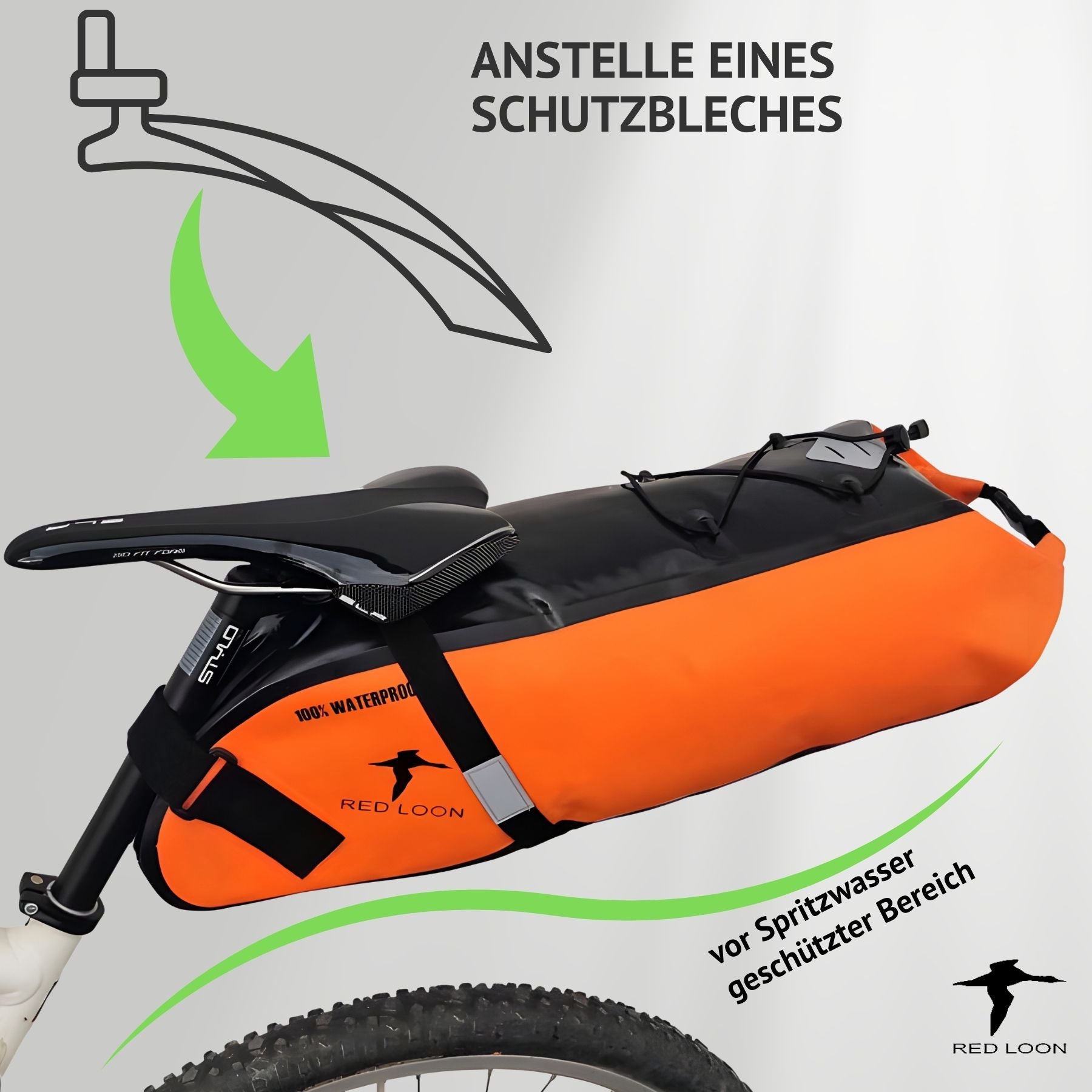 Satteltasche Red Loon Backloader 15Ltr wasserdicht Fahrradtasche Bikepacking Packtasche
