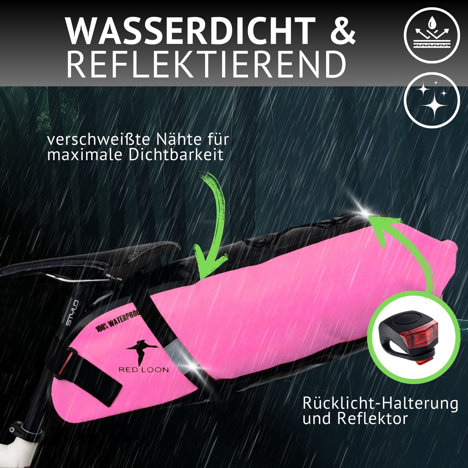 Satteltasche Red Loon Backloader 15Ltr wasserdicht Fahrradtasche Bikepacking Packtasche