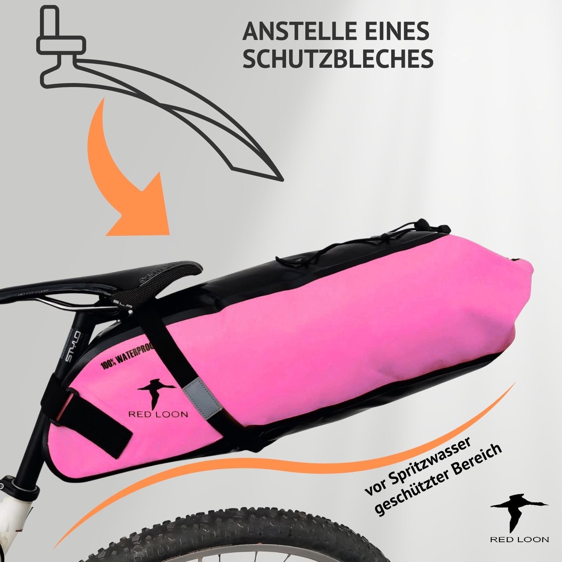 Satteltasche Red Loon Backloader 15Ltr wasserdicht Fahrradtasche Bikepacking Packtasche