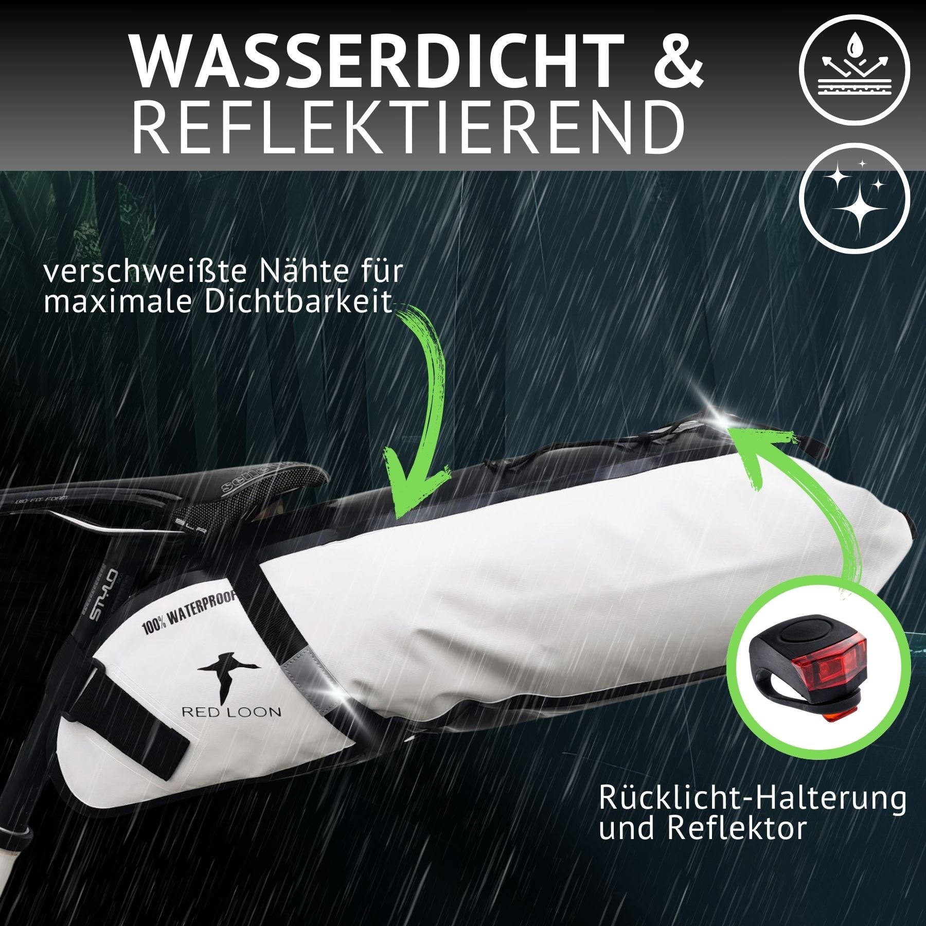 Satteltasche Red Loon Backloader 15Ltr wasserdicht Fahrradtasche Bikepacking Packtasche