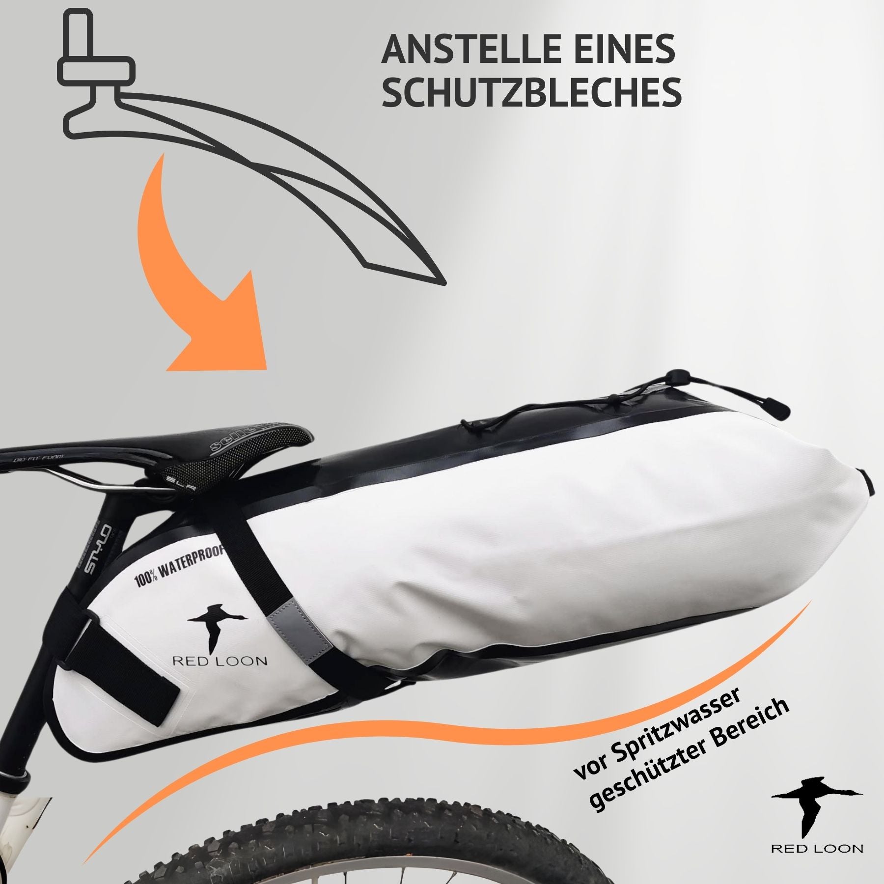 Satteltasche Red Loon Backloader 15Ltr wasserdicht Fahrradtasche Bikepacking Packtasche