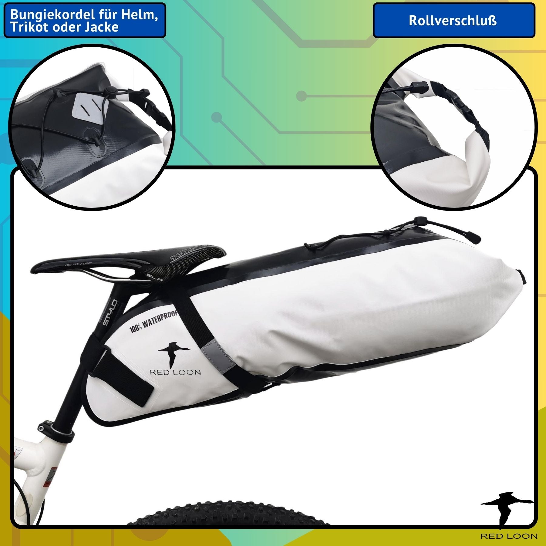 Satteltasche Red Loon Backloader 15Ltr wasserdicht Fahrradtasche Bikepacking Packtasche