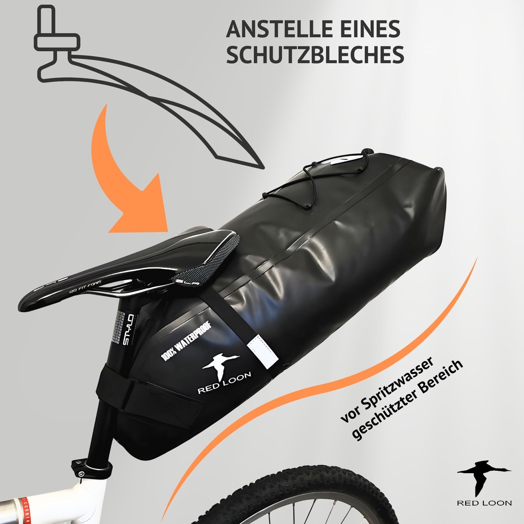 Satteltasche Red Loon Backloader 15Ltr wasserdicht Fahrradtasche Bikepacking Packtasche