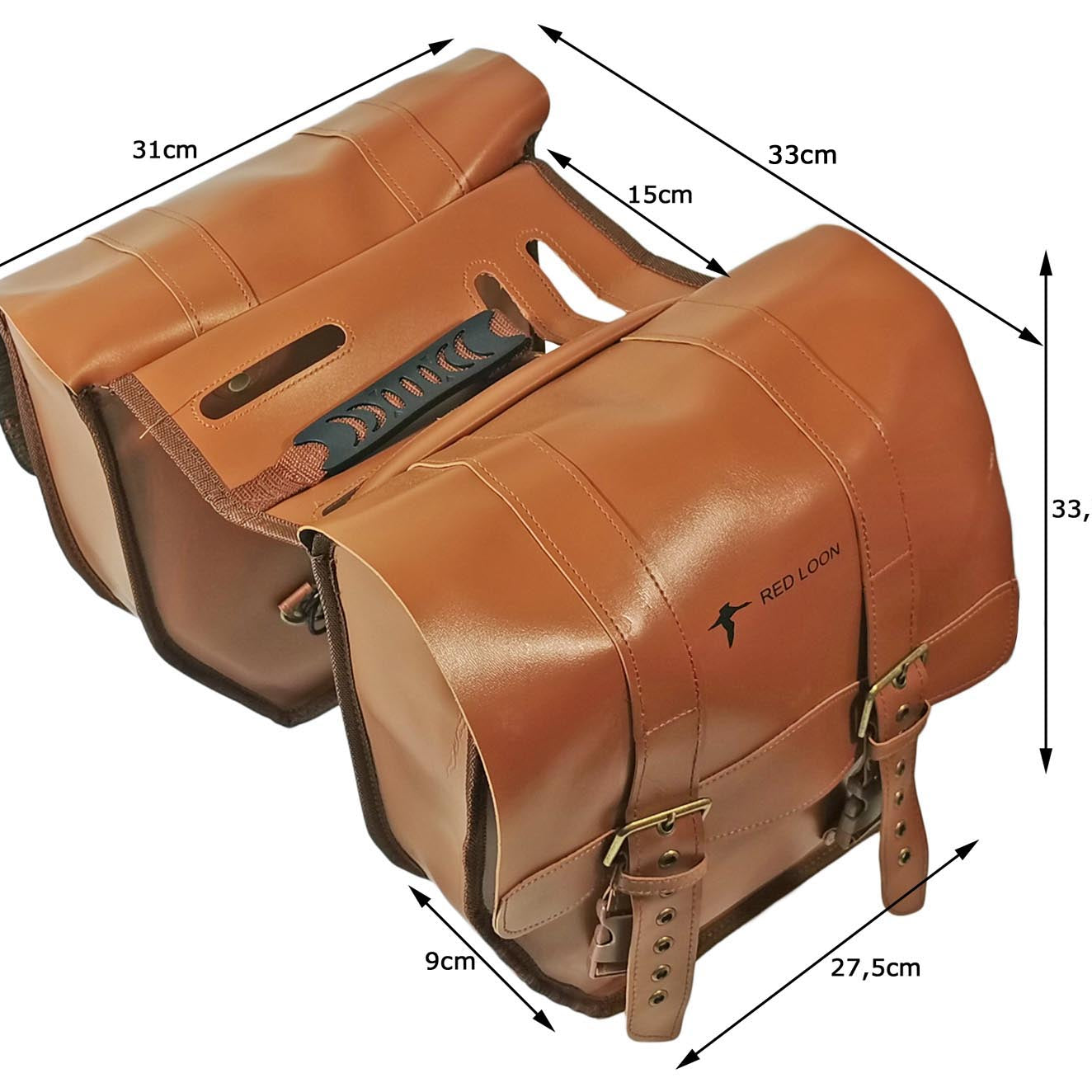 Red Loon Retro Doppelpacktasche Gepäckträgertasche Packtaschen Doppeltasche Lederoptik