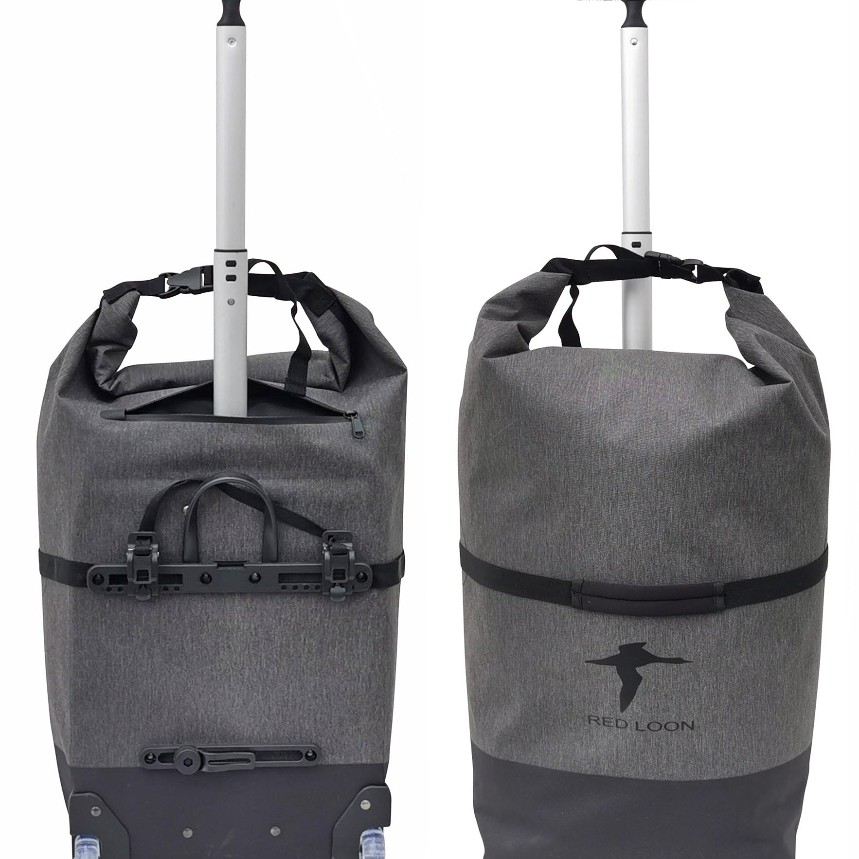Red Loon Packtasche & Trolley 28 Ltr Gepäckträgertasche Fahrradtasche mit Teleskopgriff wasserdicht