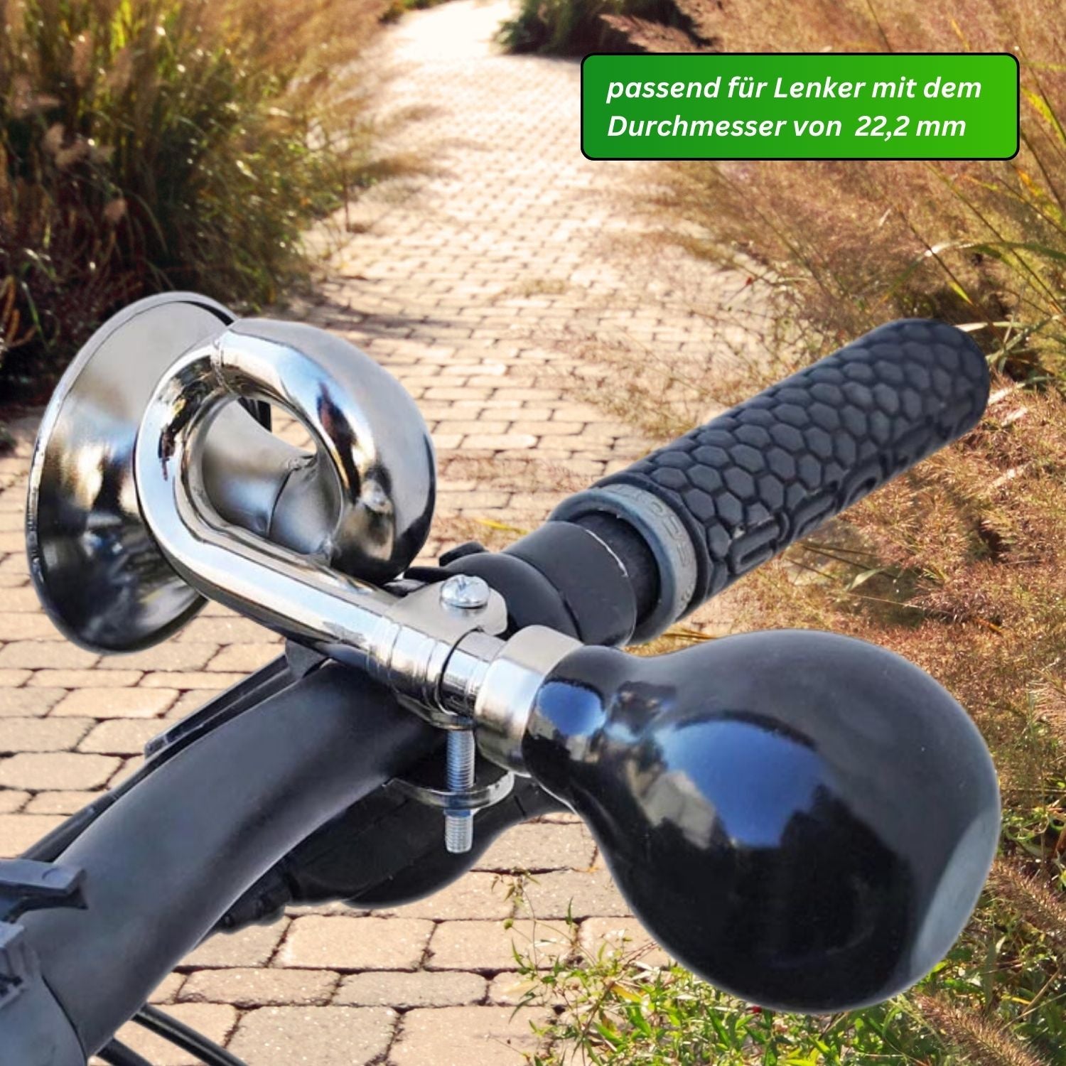 Red Loon Retro Fahrradhupe aus Metall - Fahrrad Hupe Lenkerhupe Ø 22,2 mm - Ballhupe Fahrradklingel Signal Horn für Fahrräder - Hupe Fahrrad Metall Gummi Fahrradglocke