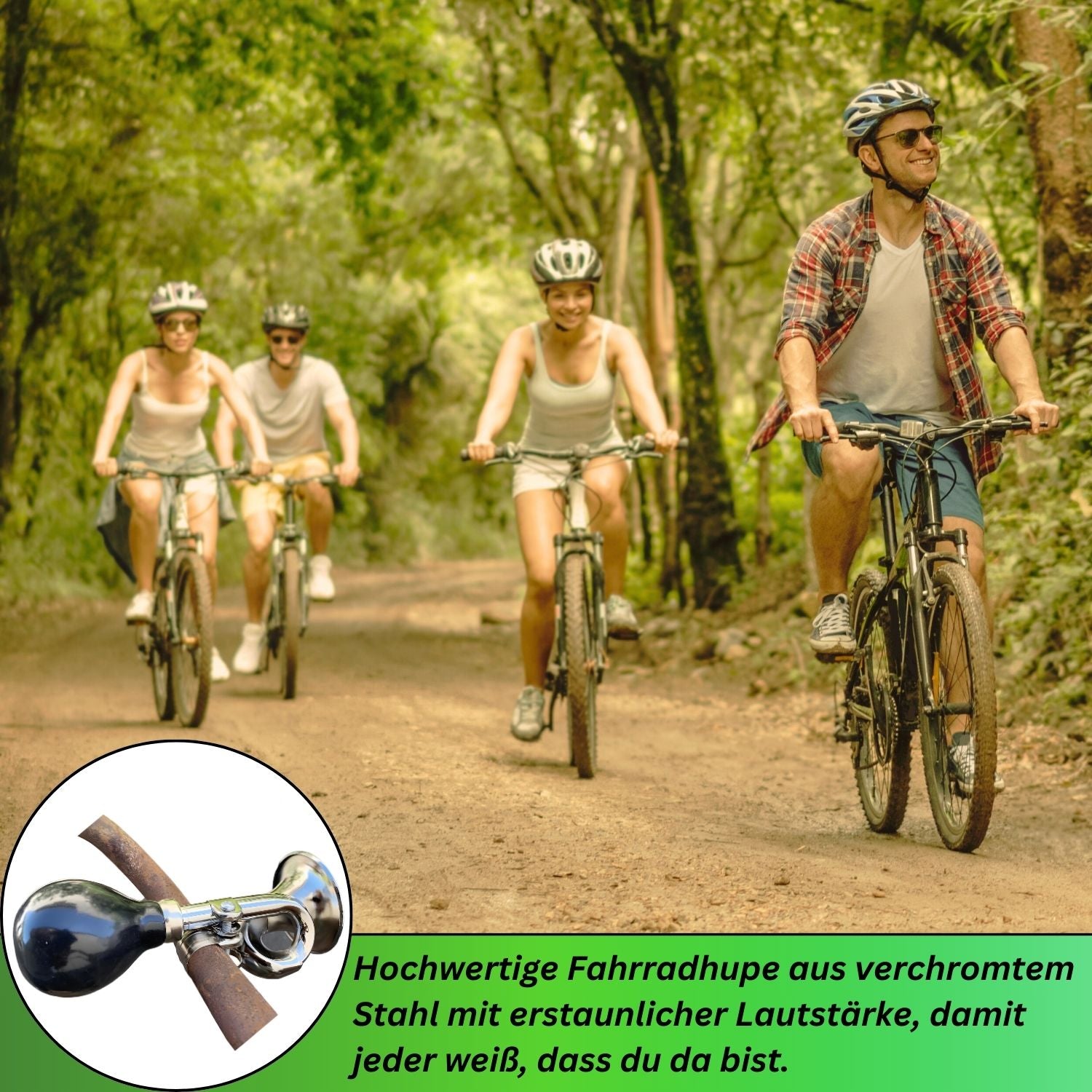 Red Loon Retro Fahrradhupe aus Metall - Fahrrad Hupe Lenkerhupe Ø 22,2 mm - Ballhupe Fahrradklingel Signal Horn für Fahrräder - Hupe Fahrrad Metall Gummi Fahrradglocke