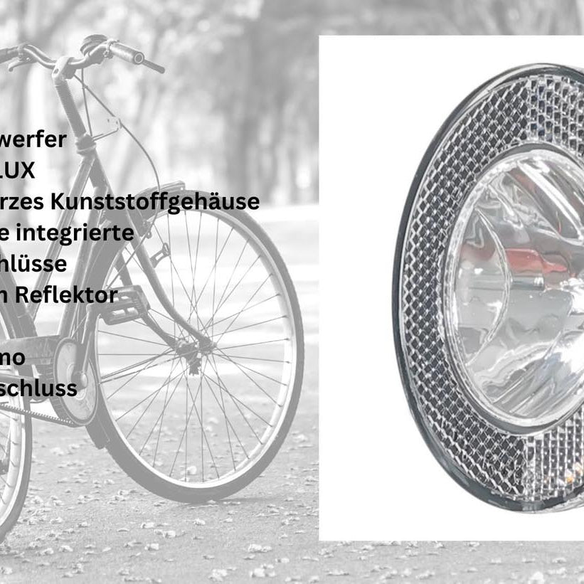 Fahrrad Halogen Scheinwerfer Front Licht Lampe Beleuchtung Halogen 10 Lux für Seitendynamo StVZO Red Loon