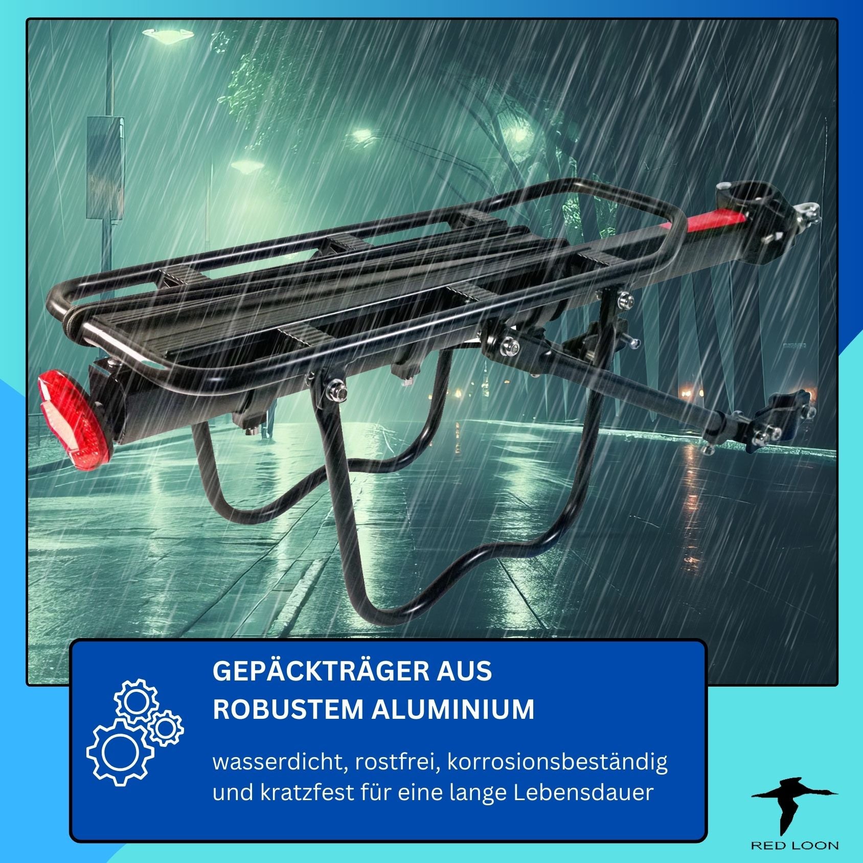 Red Loon - Gepäckträger Mountainbike einstellbar - universal Gepäckträger Fahrrad - Aluminium Fahrradgepäckträger - Schnellspanner für Sattelstütze Mountainbike Fahrrad Aluminium