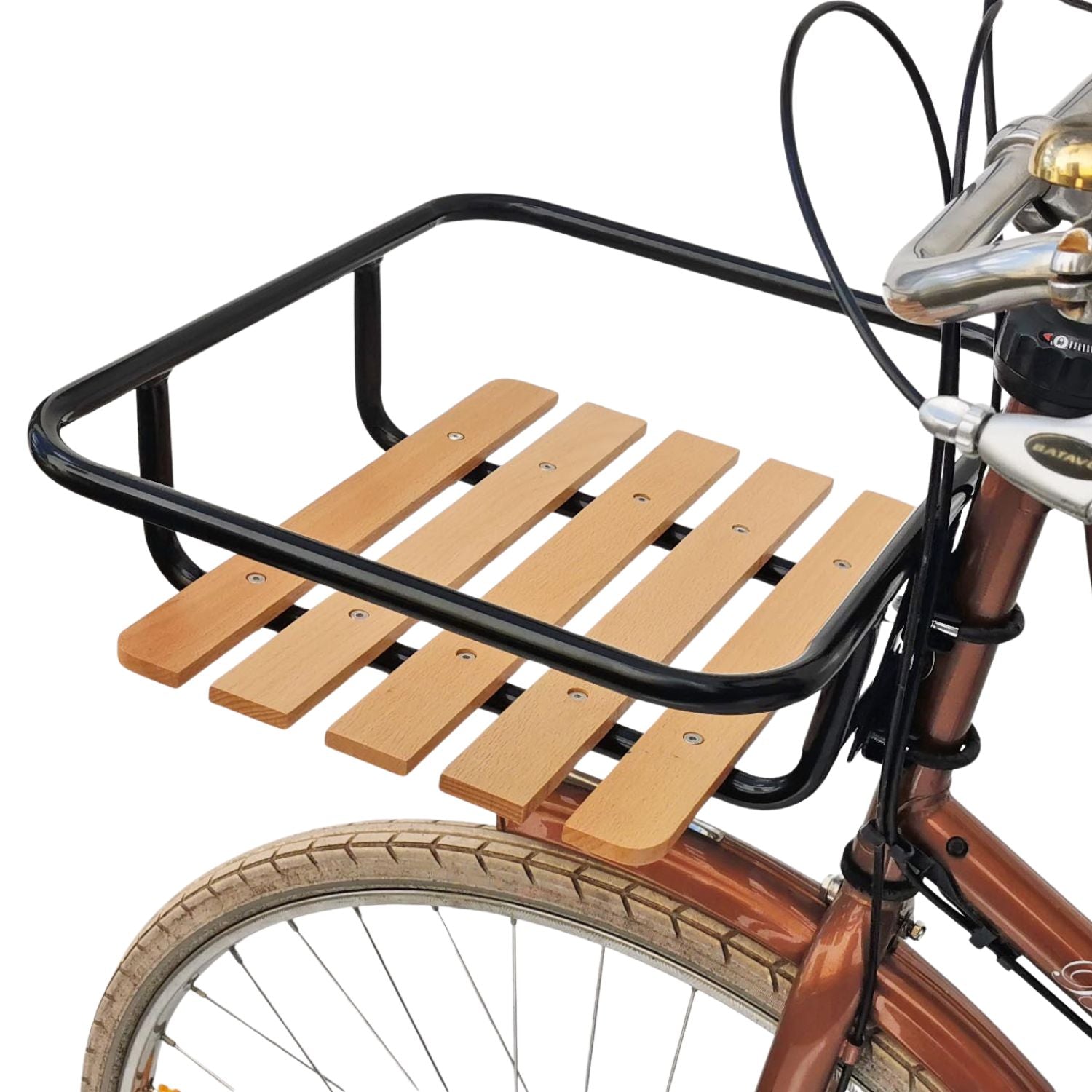 Frontgepäckträger Fahrrad + Fahrradkorb XL Pro | Fahrrad Gepäckträger vorne | Gepäckträger Vorderrad | Fahrrad Gepäckhalter | Front Loader | Red Loon | Rattanlook Seegras | Gepäckträgerkorb