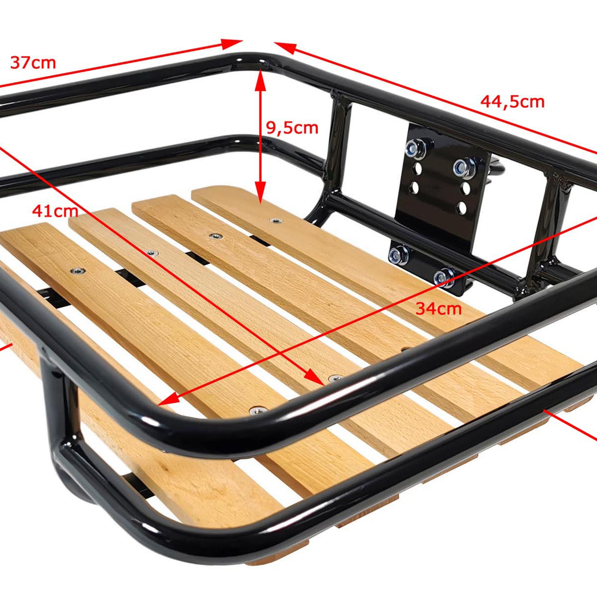 Frontgepäckträger Stahl/Holz Front Loader Gepäckträger vorne Holz Auflage